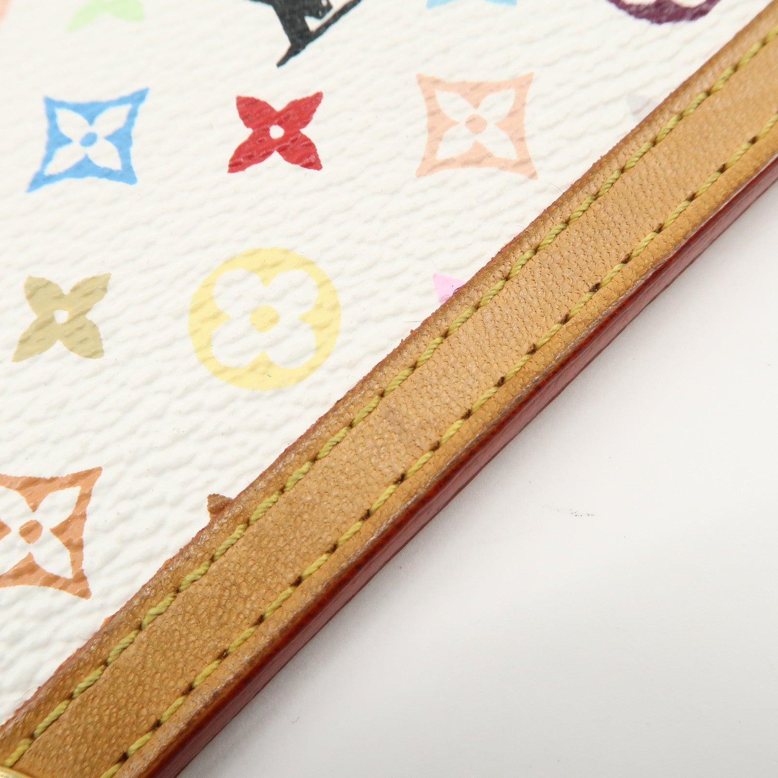 Louis Vuitton Monogram Multicolor Pochette Cles Blanc M92655