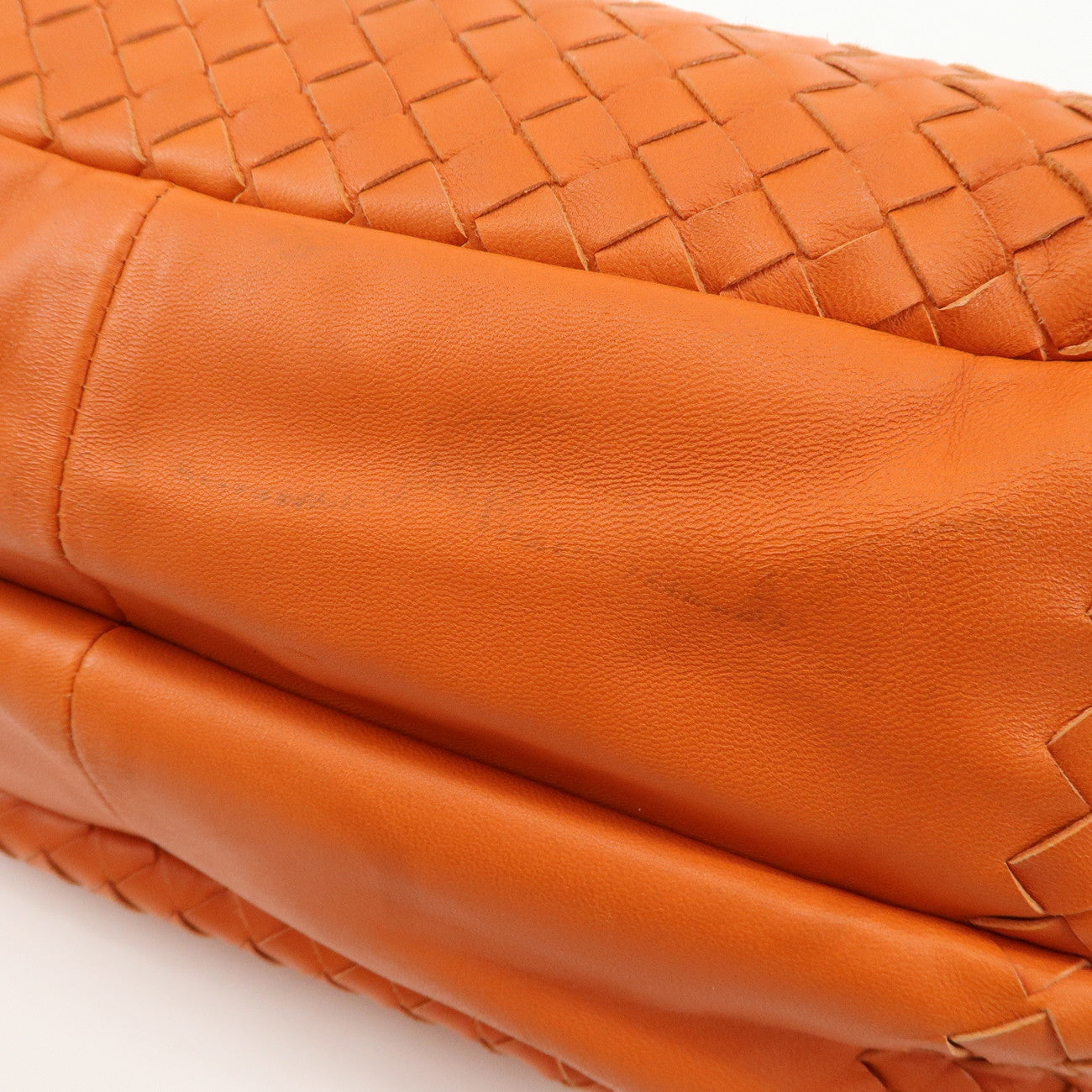 BOTTEGA VENETA Intrecciato Leather Shoulder Bag Orange 125787