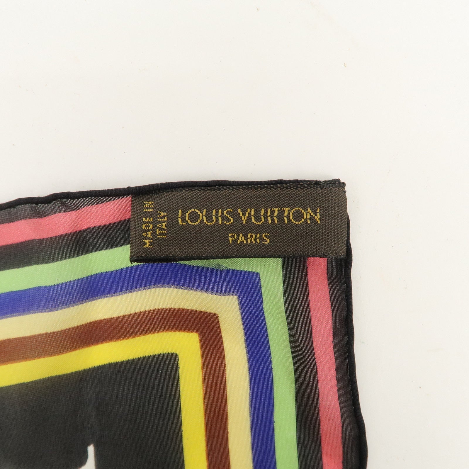 Louis Vuitton Monogram Multi Color 100% Silk Scarf Noir M71916 Used