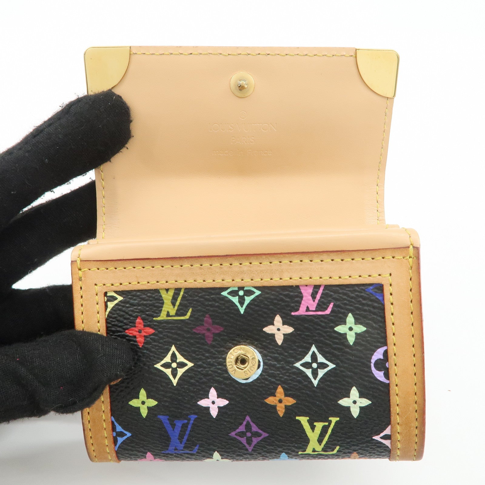 Louis Vuitton Multicolor Porte Monnaie Plat Coin Case M92656 Used