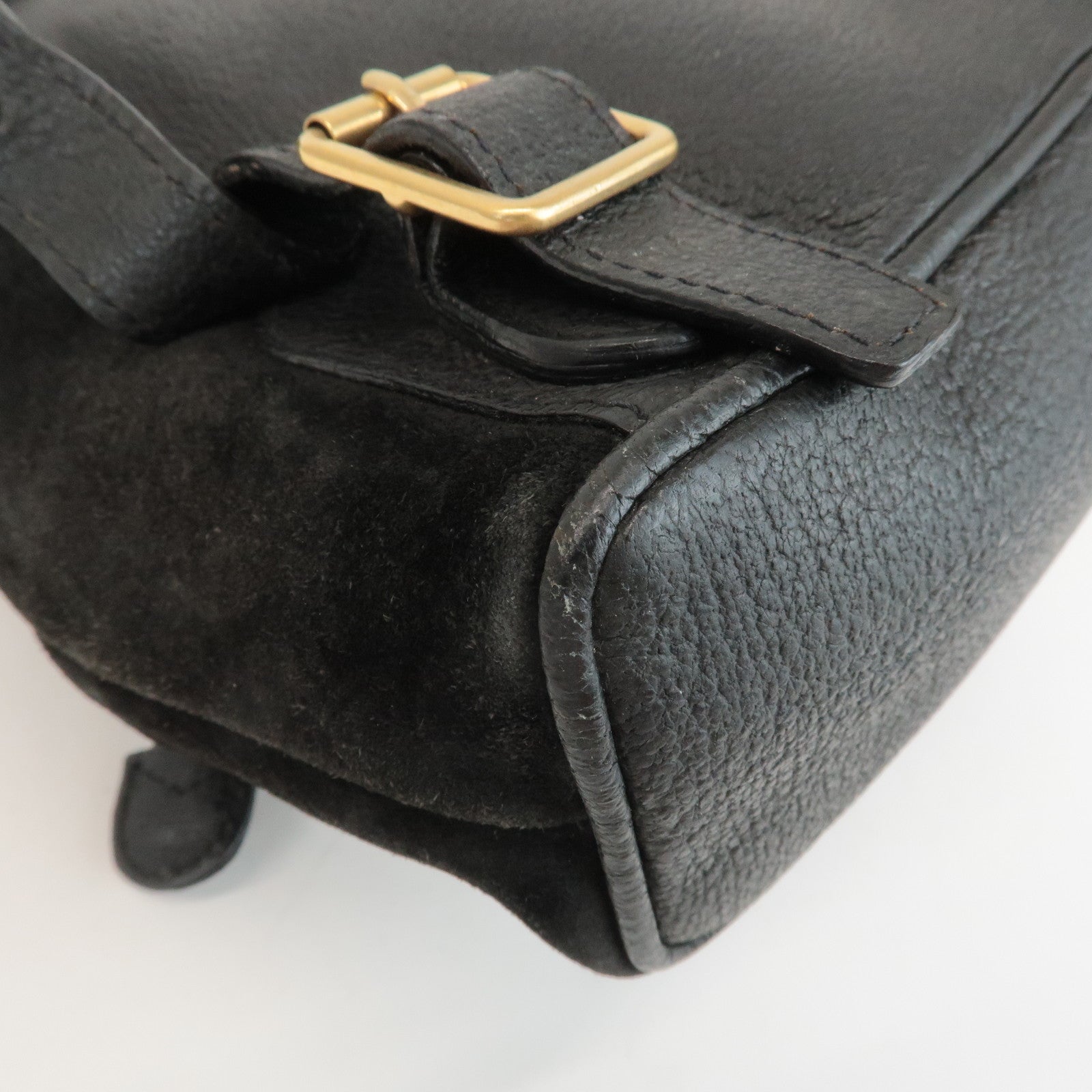 GUCCI Bamboo Suede Leather Mini Back Pack Black 00.2034.0030