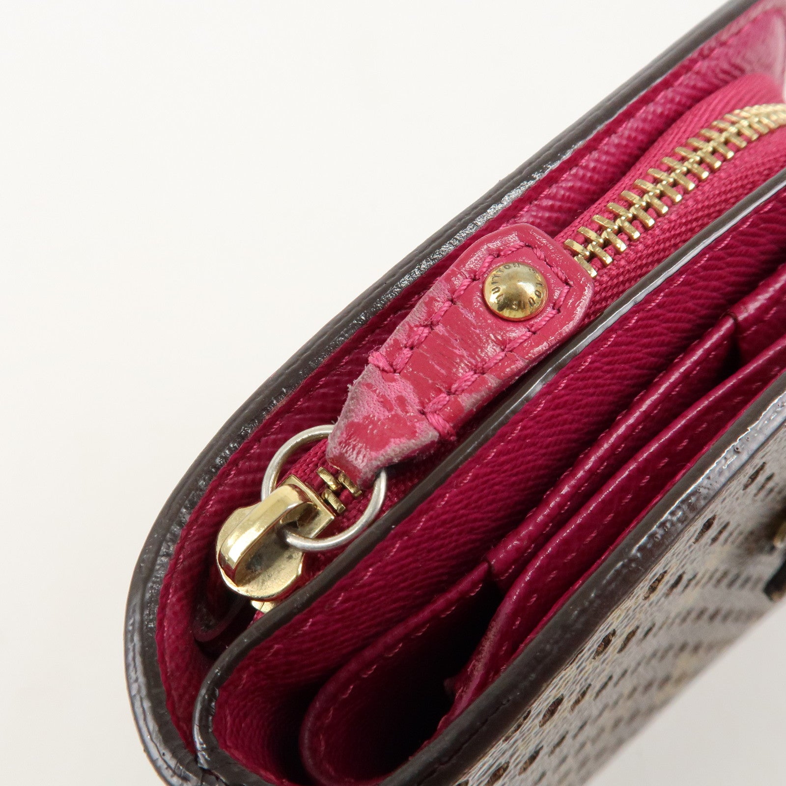 Louis Vuitton Monogram Perfor Compact Zip Fuchsia M95188