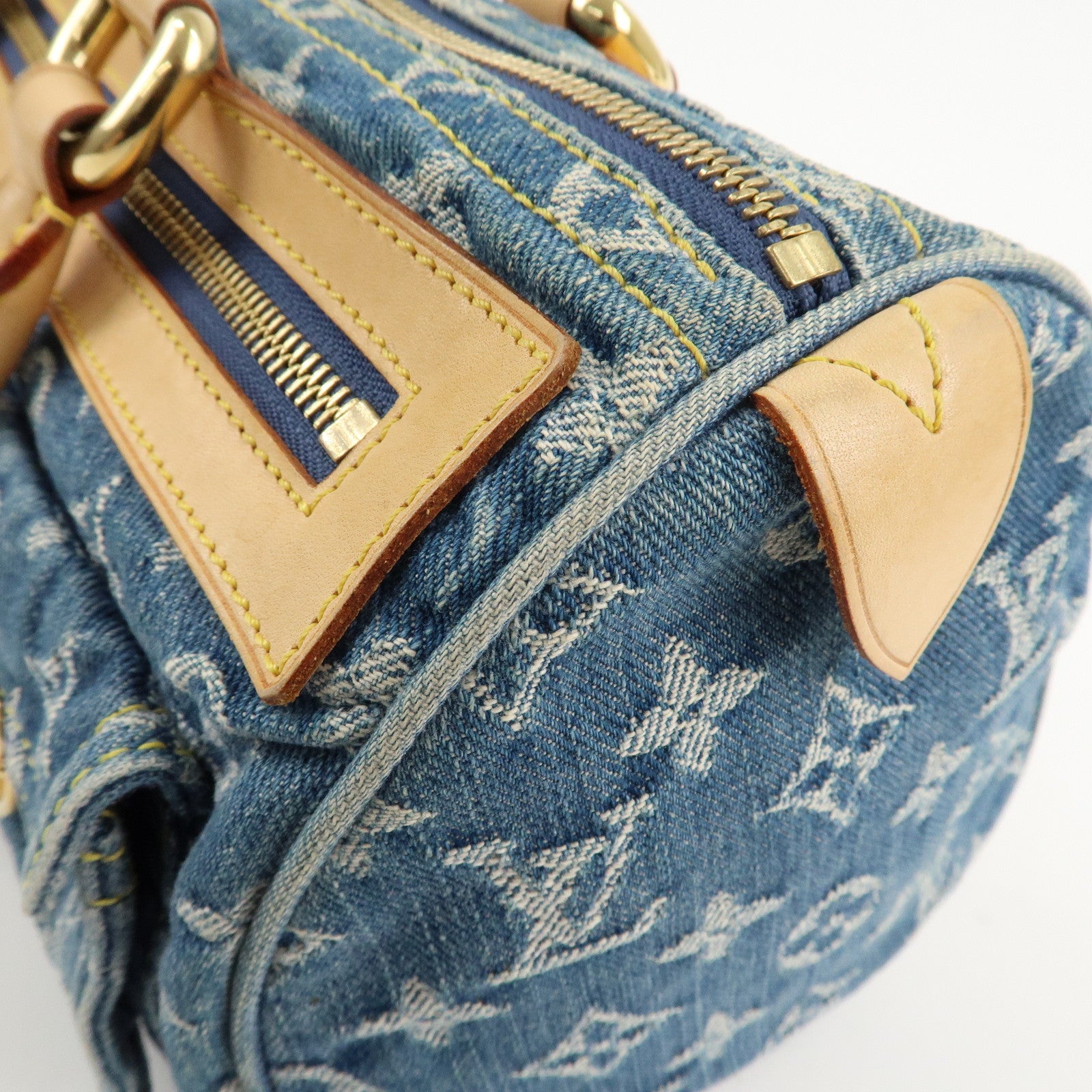 Louis Vuitton Monogram Denim Neo Speedy Boston Bag Blue M95019 Used