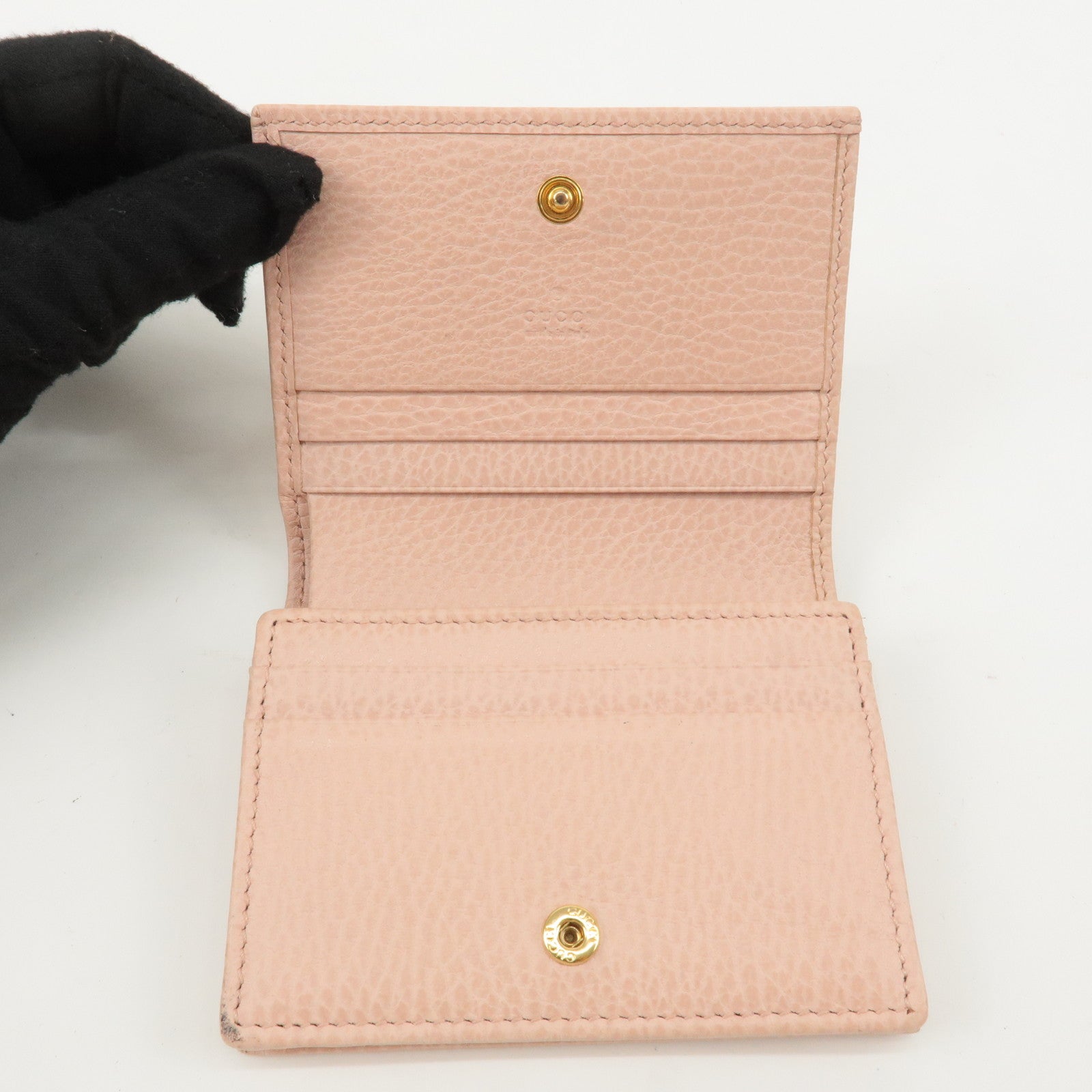 GUCCI Marmont Leather Bi-fold Wallet Card Coin Case Pink 456126