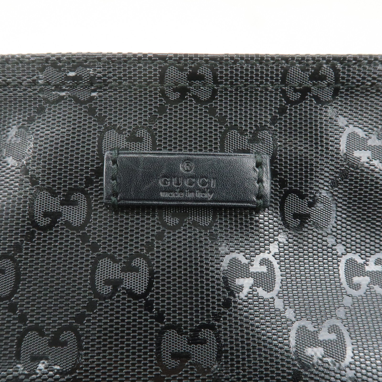 GUCCI GG Imprime PVC Leather Shoulder Bag Black 201446