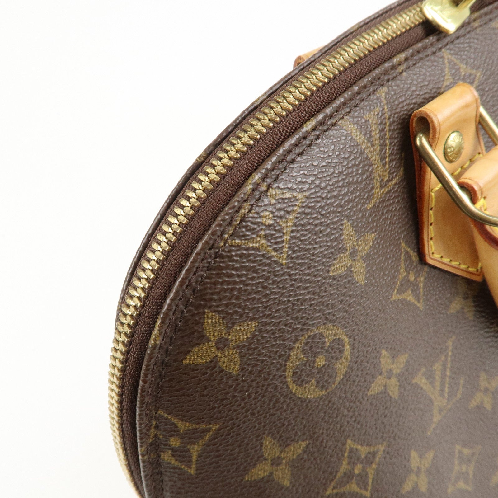 Louis Vuitton Monogram Alma Hand Bag Brown Gold Hardware M51130 Used