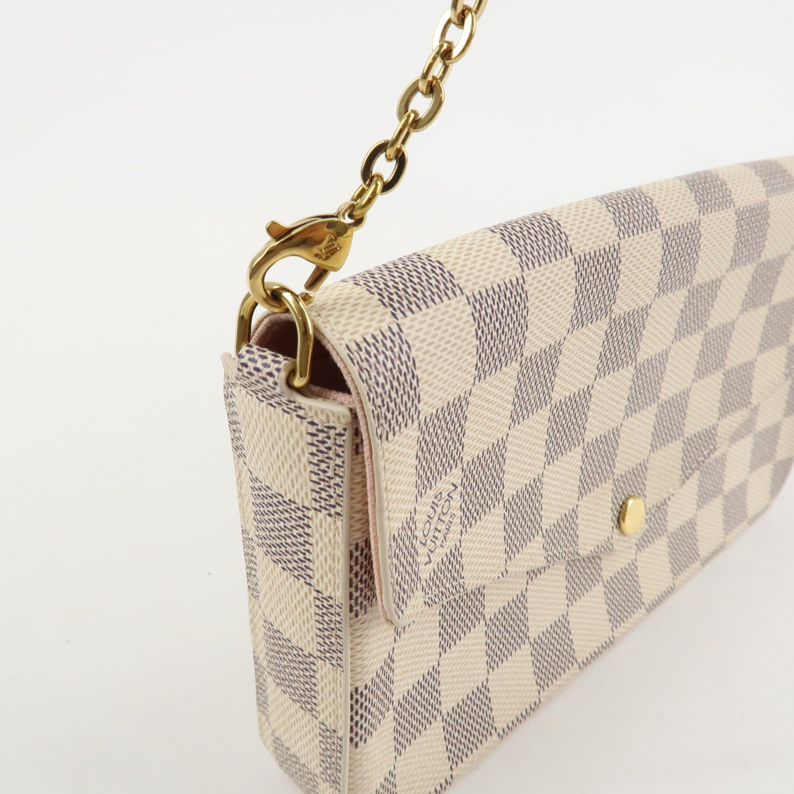 Louis Vuitton Damier Azur Canvas Chain Shoulder Bag Damier Azur N63106 Used