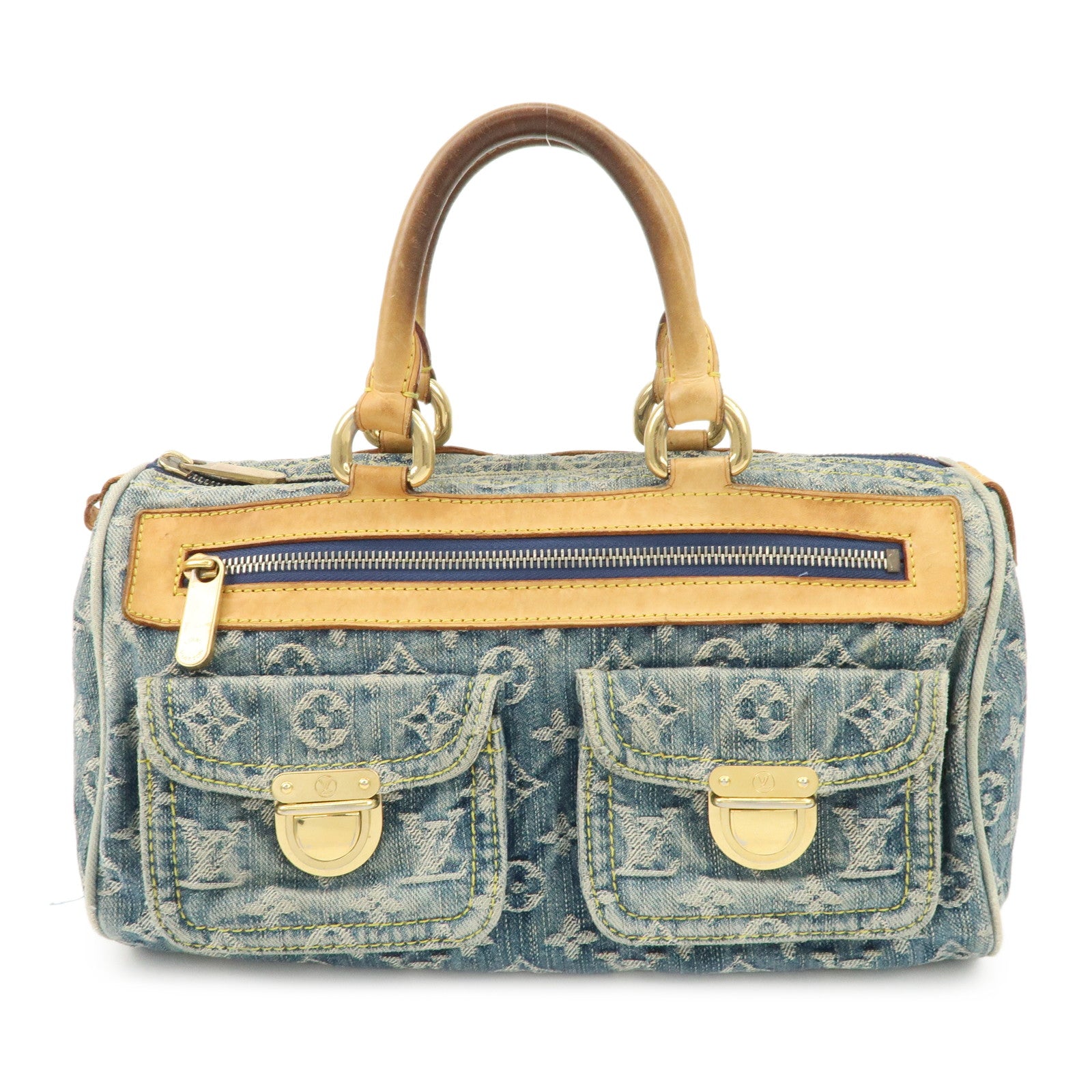 Louis Vuitton Monogram Denim Neo Speedy Boston Bag Blue M95019 Used