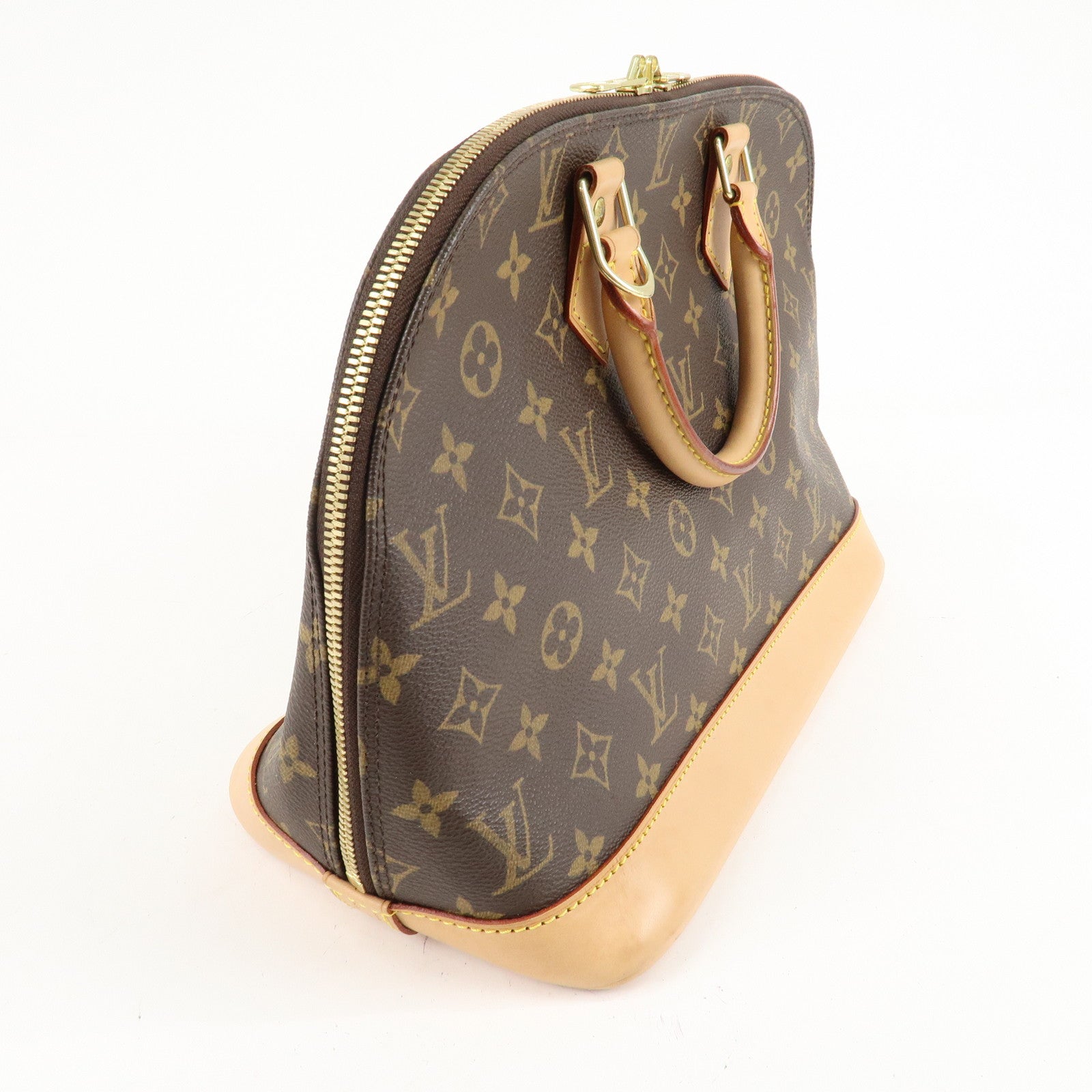 Louis Vuitton Monogram Alma Hand Bag Brown M51130 Used