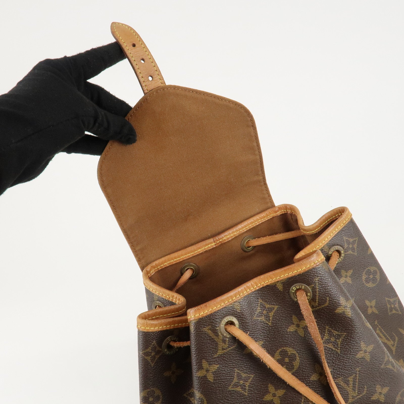 Louis Vuitton Monogram Montsouris MM Back Pack Bag M51136 Used