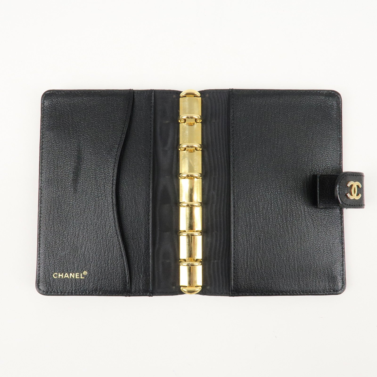 CHANEL COCO Mark Leather Planner Cover Black Used