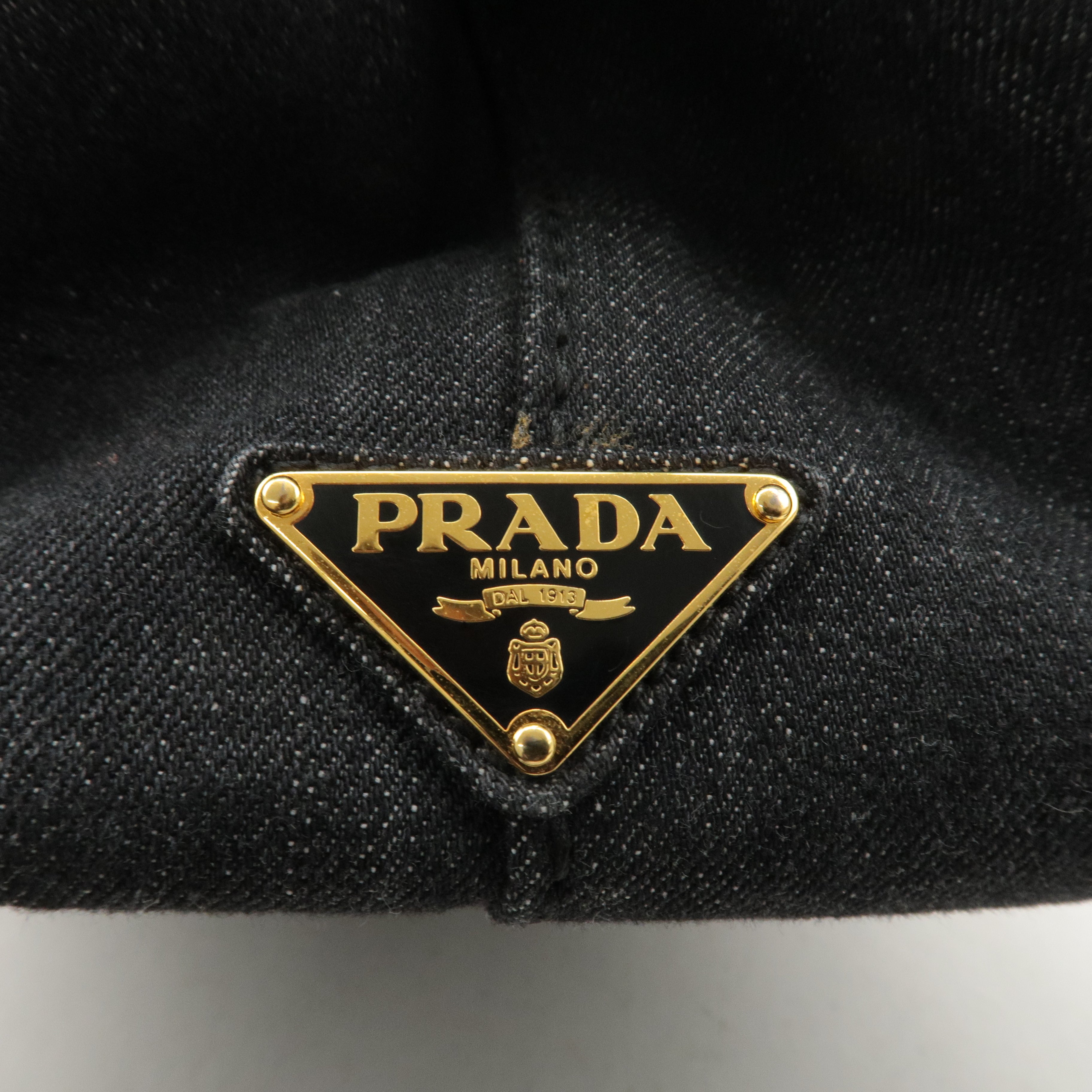 PRADA Logo Canapa Denim 2Way Bag Hand Shoulder Bag Black B2642B