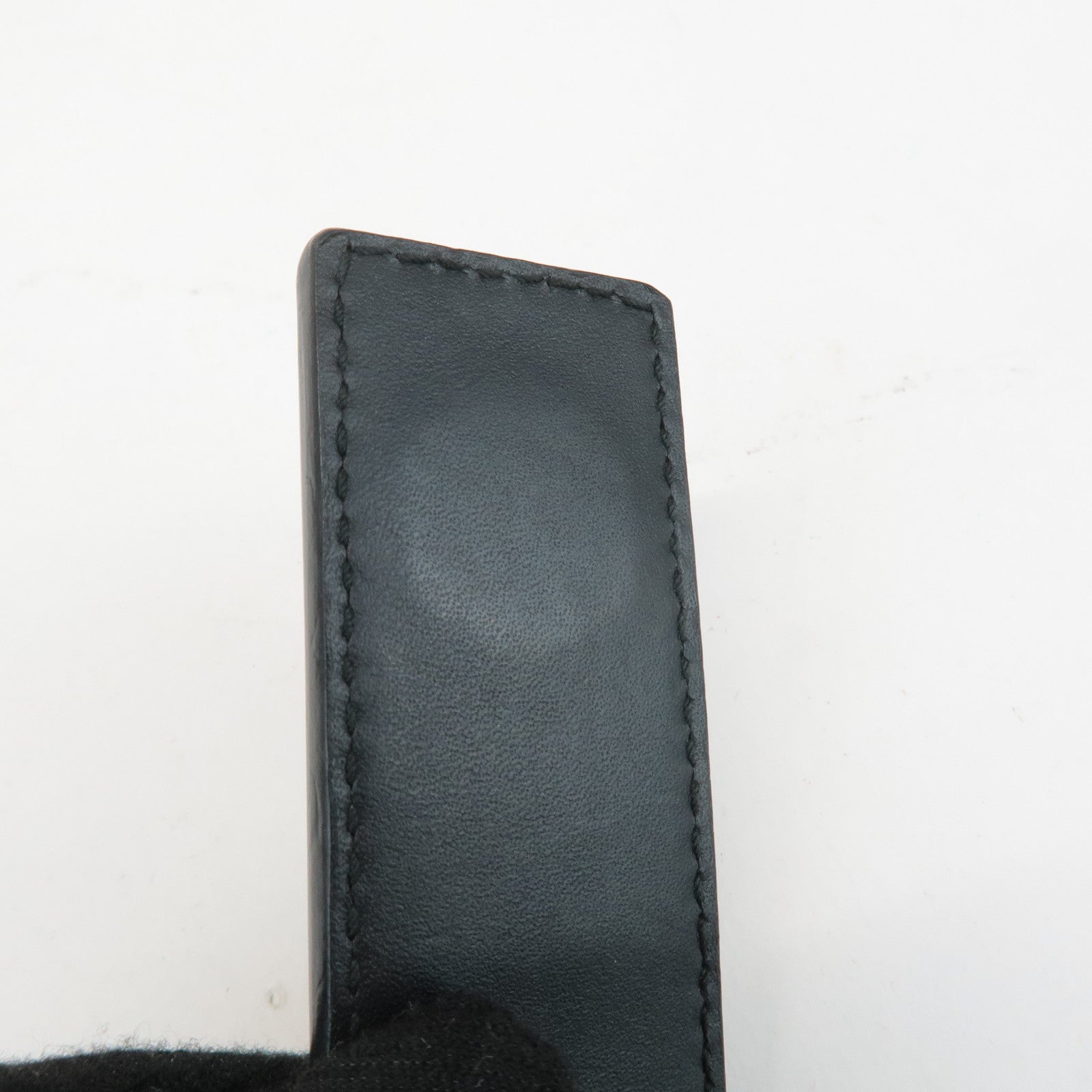 GUCCI Guccissima Leather Money Clip Bill Clip Black 522867 Used