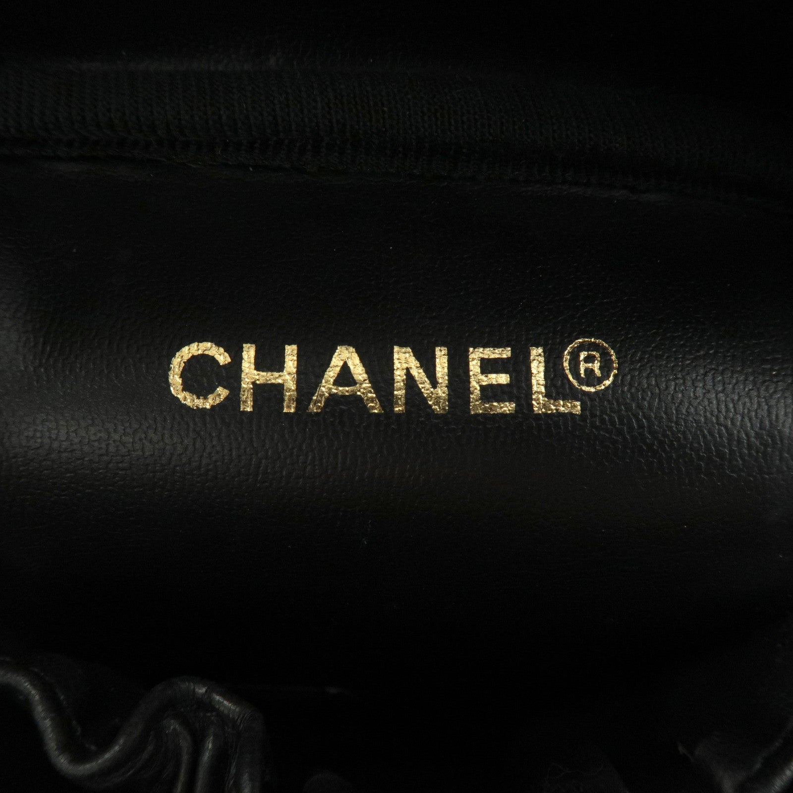 CHANEL Caviar Skin Vanity Bag Hand Bag Cosmetic Bag Black A01998