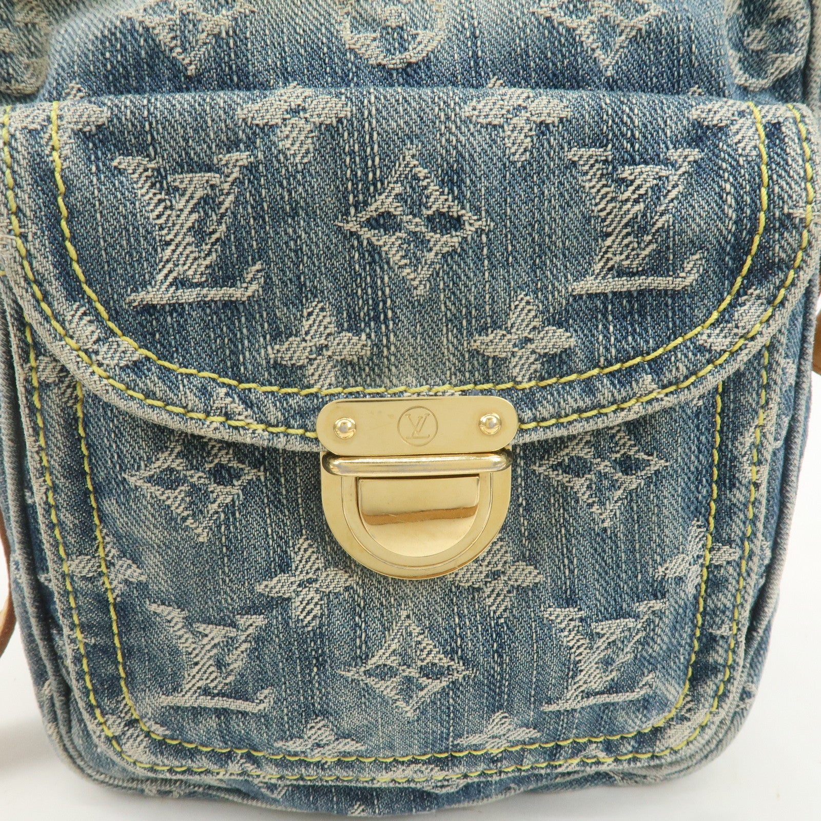 Louis Vuitton Monogram Denim Camera Bag Shoulder Bag Blue