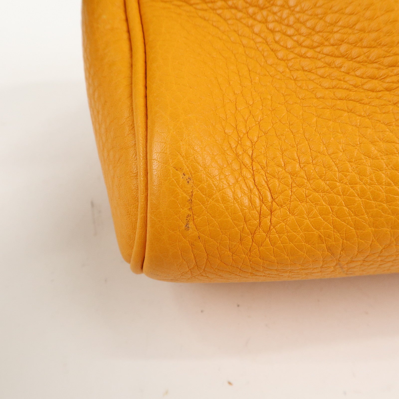 GUCCI SOHO Leather Cosmetic Pouch Clutch Bag Orange 338191 Used