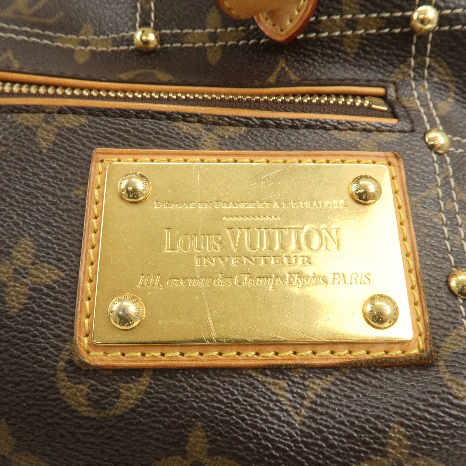 Louis Vuitton Monogram Rivet Hand Bag Shoulder Bag M40140