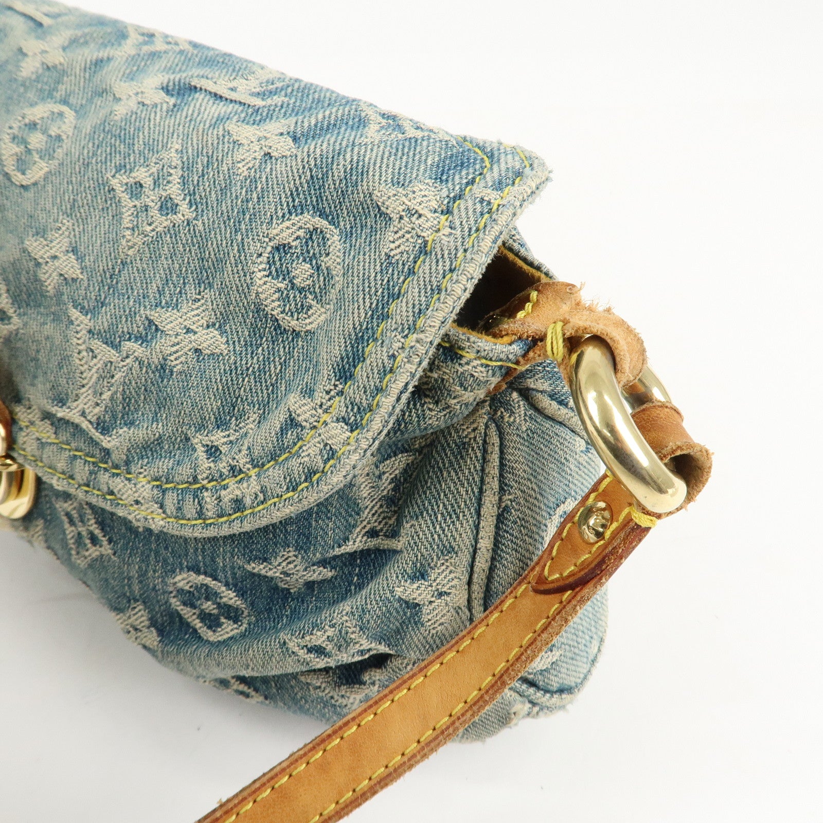 Louis Vuitton Monogram Denim Mini Pleaty Shoulder Bag M95050 Used