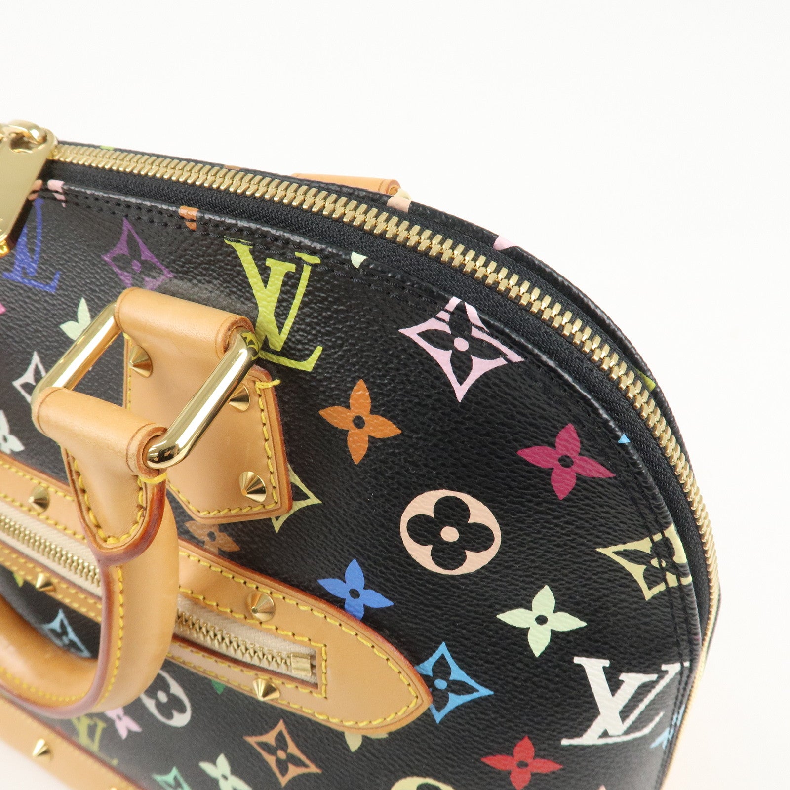 Louis Vuitton Monogram Multi Color Alma Hand Bag Noir M92646 Used