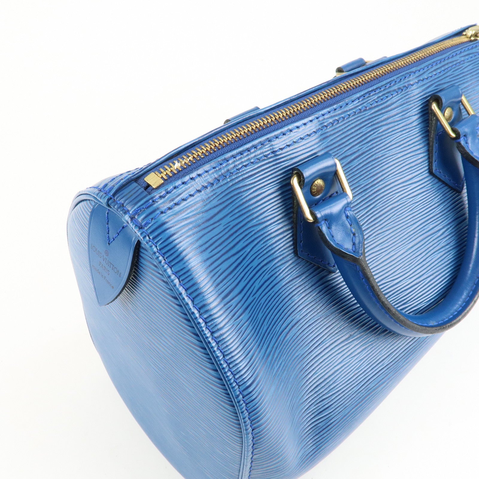 Louis Vuitton Epi Speedy 25 Hand Bag Boston Bag Blue M43015 Used