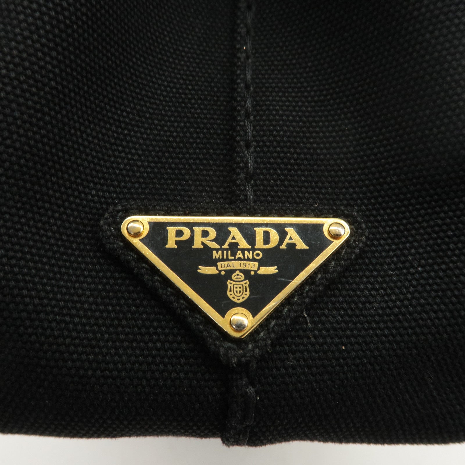 PRADA Logo Canapa Mini Canvas 2Way Shoulder Bag Black