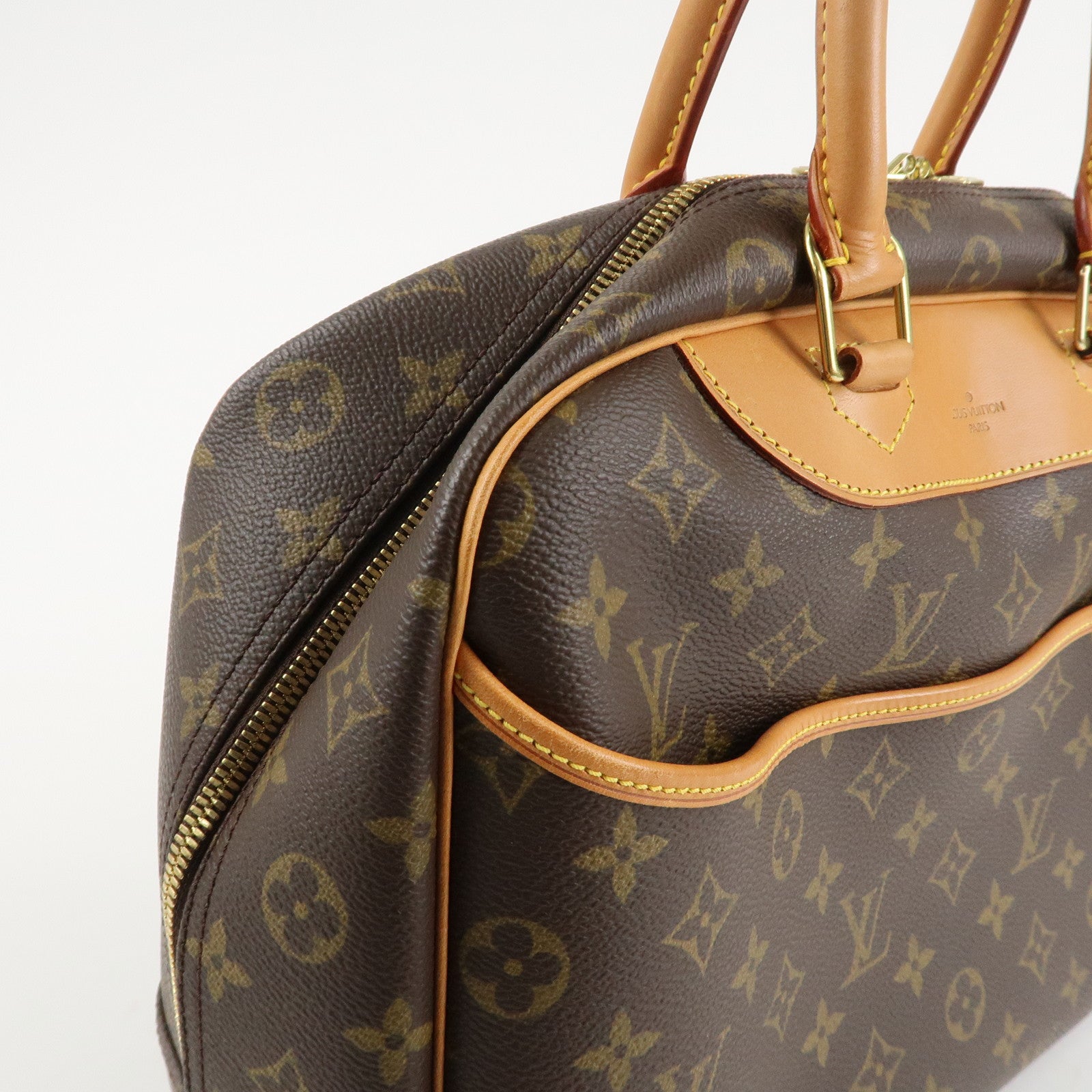 Louis Vuitton Monogram Deauville Hand Bag Brown M47270 Used