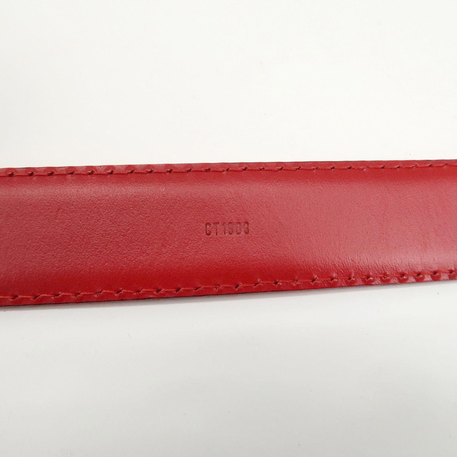 Louis Vuitton Epi Santulle Classic Belt 85/34 Red R15007