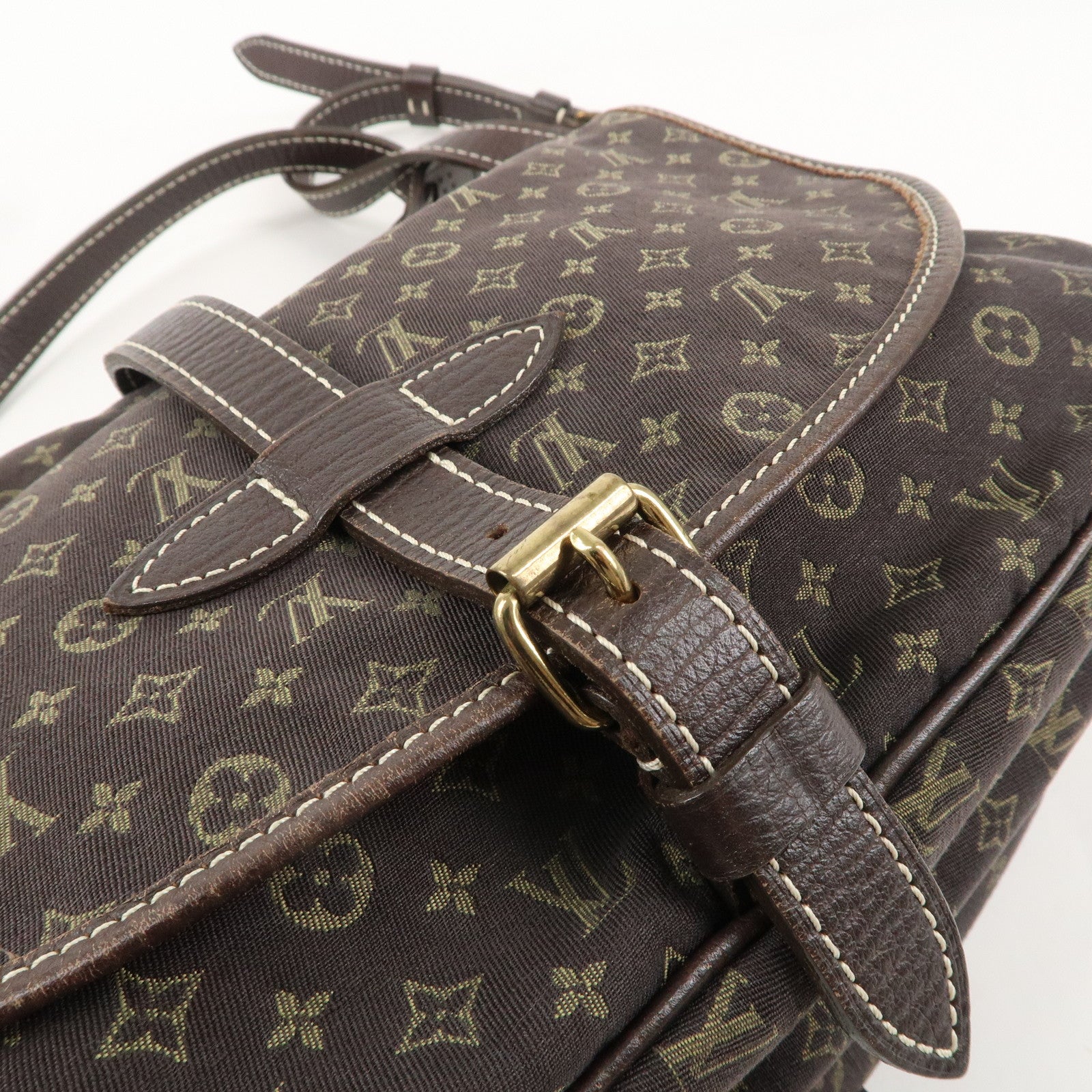 Louis Vuitton Monogram Mini Lin Saumur 30 Ebene Brown M95227