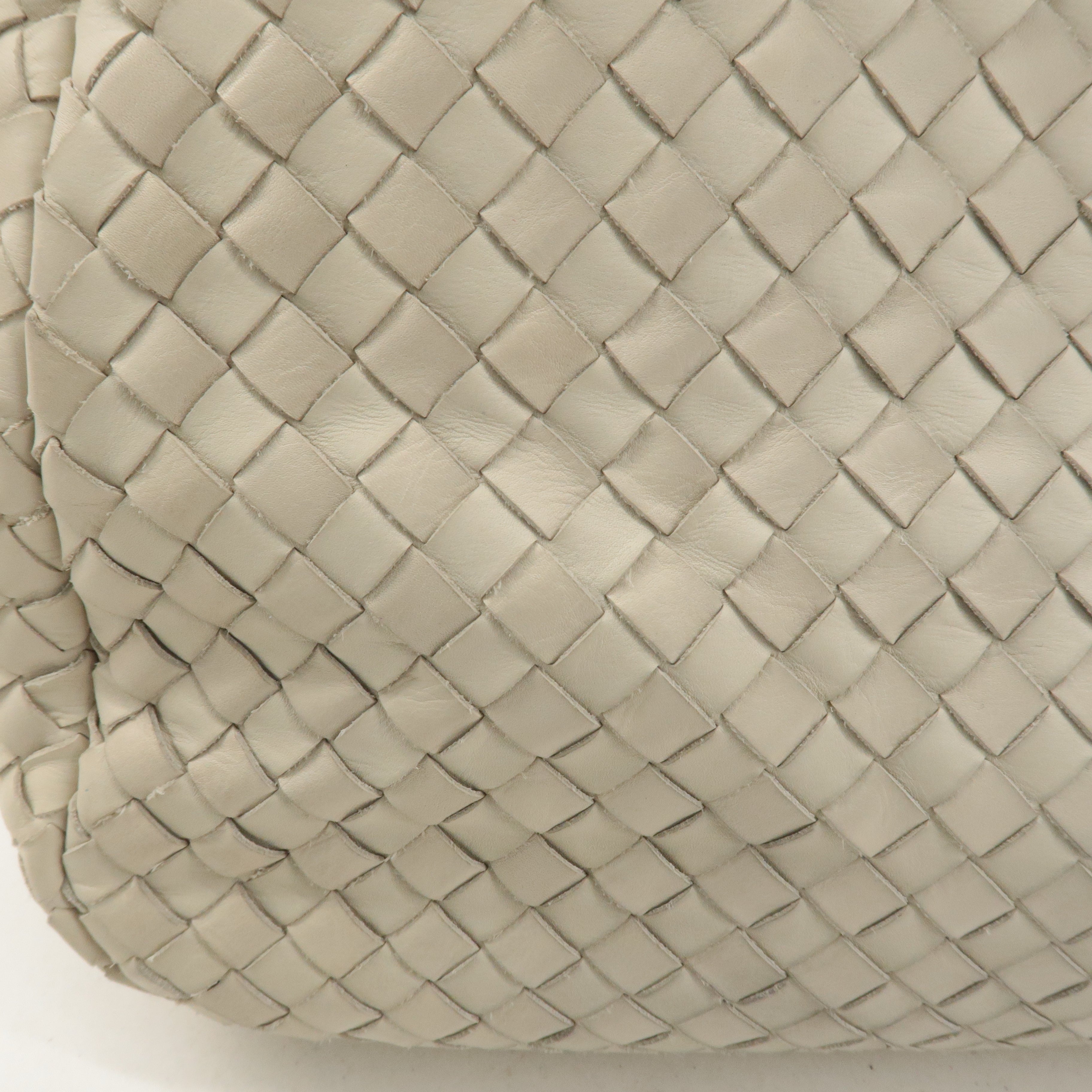 BOTTEGA VENETA Intrecciato Leather Shoulder Bag Ivory