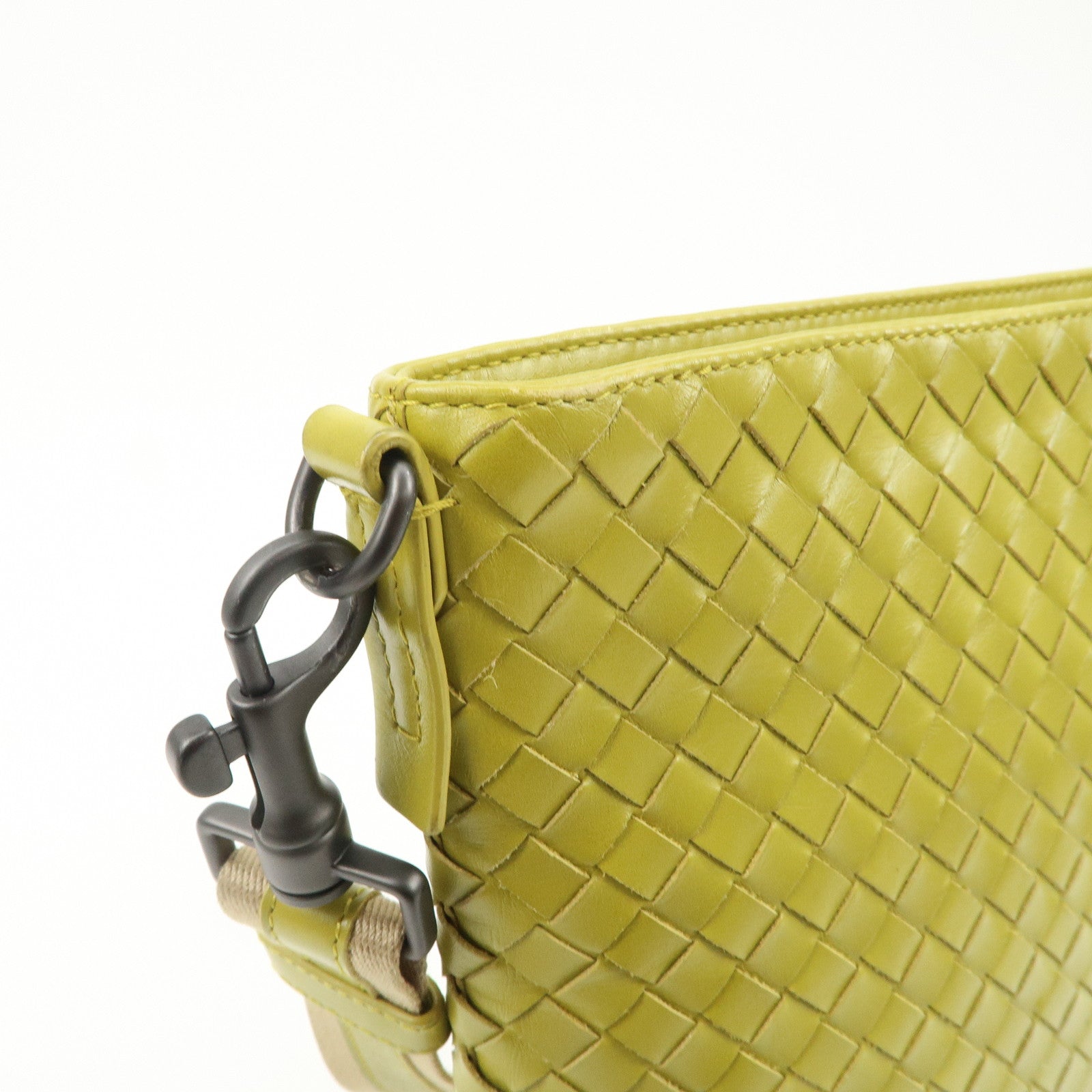 BOTTEGA VENETA  Intrecciato Leather Shoulder Bag Yellow