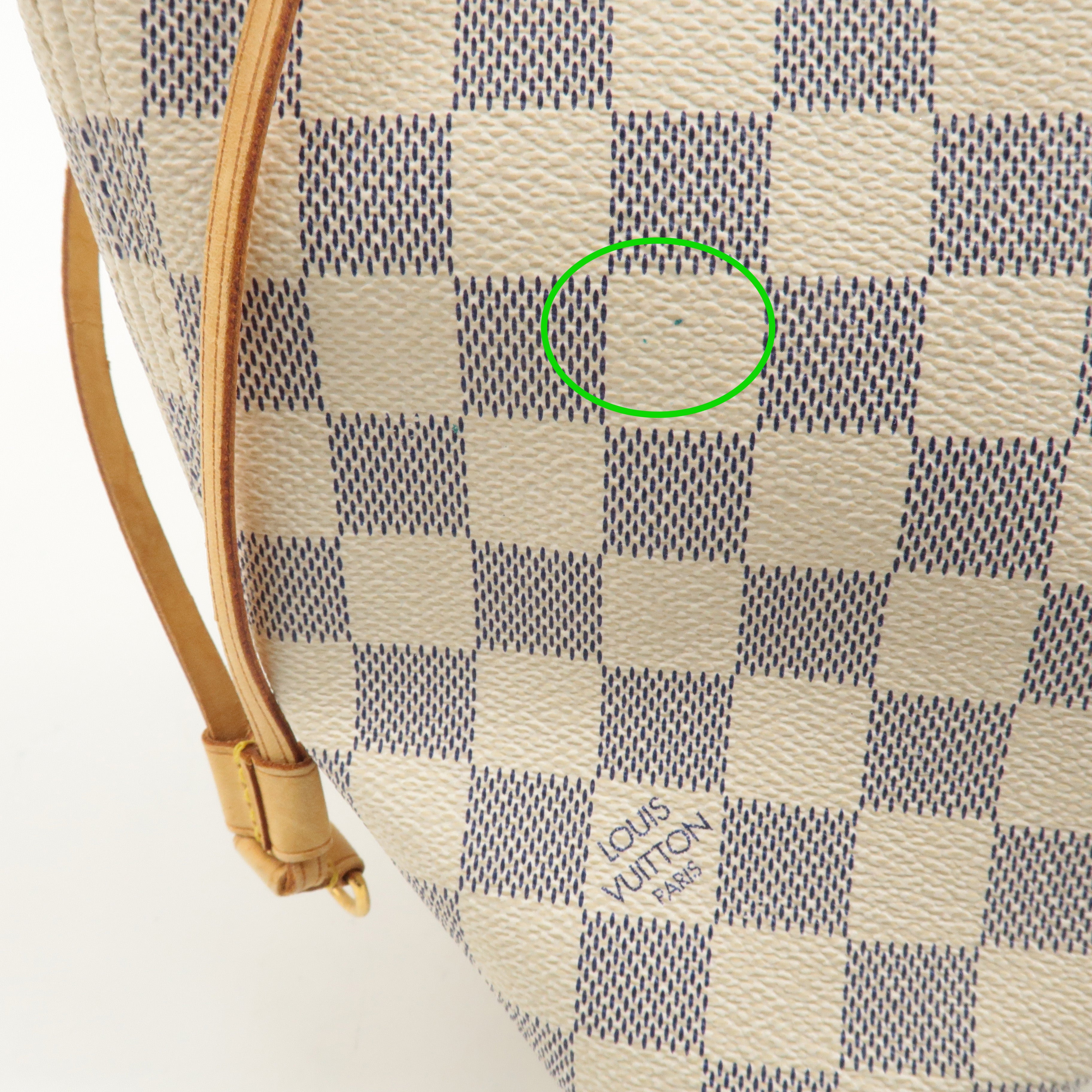 Louis Vuitton Damier Azur Neverfull MM Tote Bag Hand Bag N51107