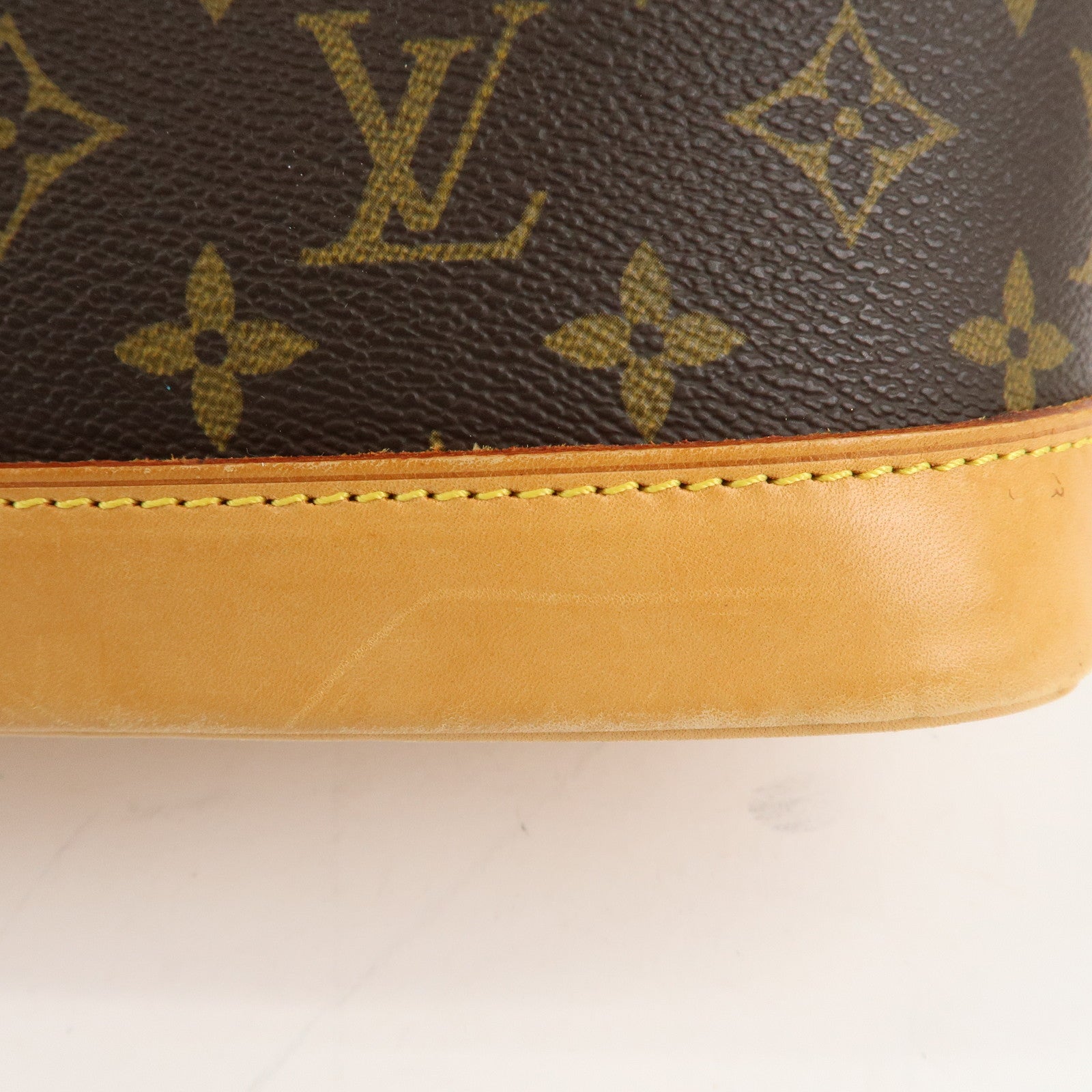 Louis Vuitton Monogram Alma Hand Bag Brown Gold Hardware M51130