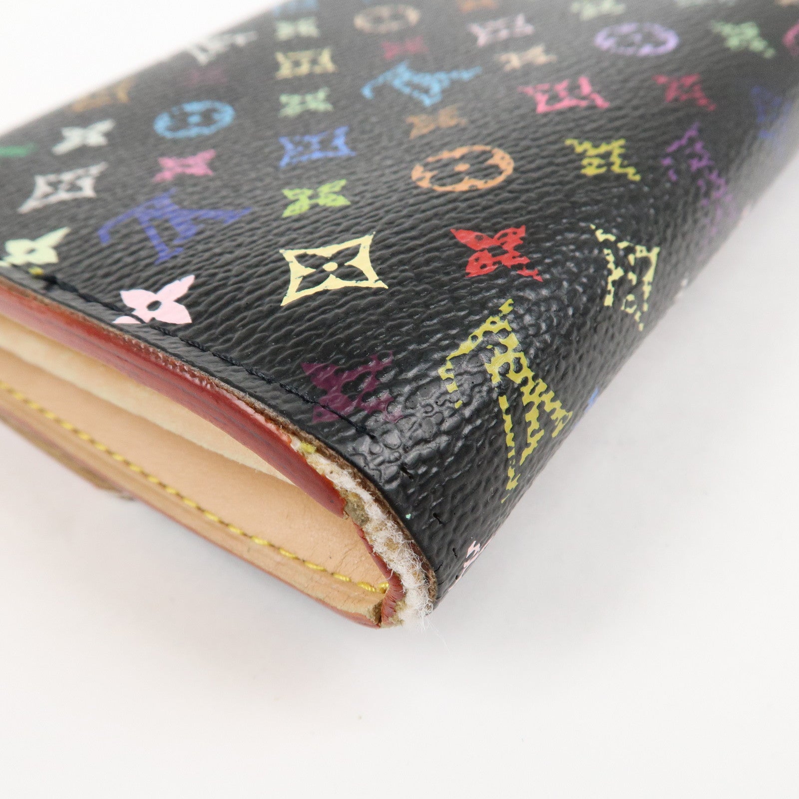 Louis Vuitton Monogram Set of 2 Multicolor Bi-fold Wallet Key Case Used