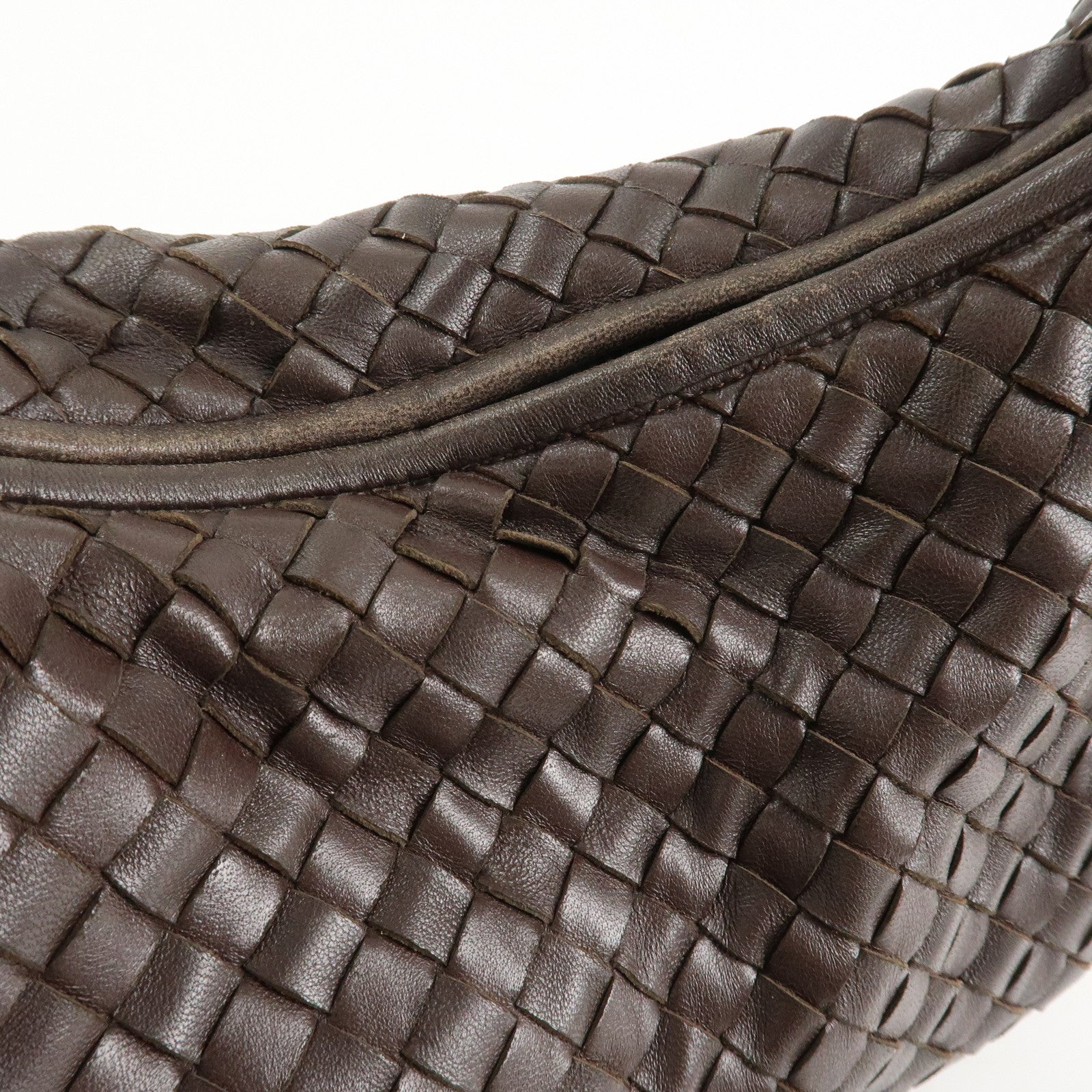 BOTTEGA VENETA Hobo Intrecciato Leather Shoulder Bag Brown 115653