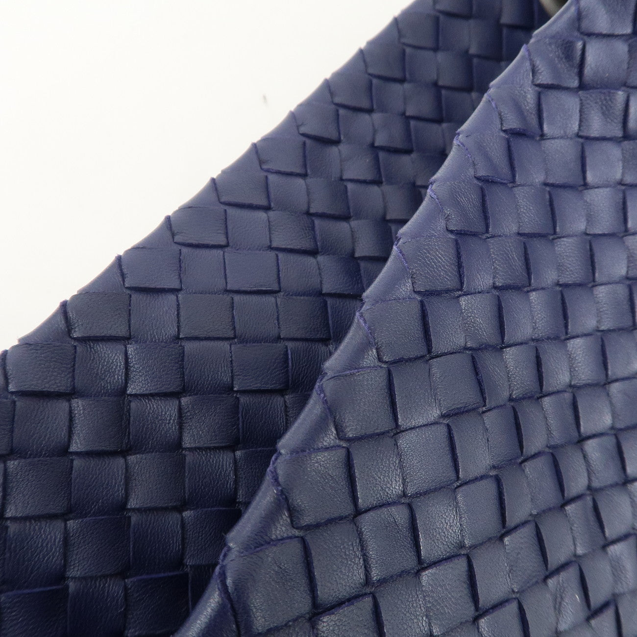 BOTTEGA VENETA Intrecciato  Leather Shoulder Bag Tote Bag Navy