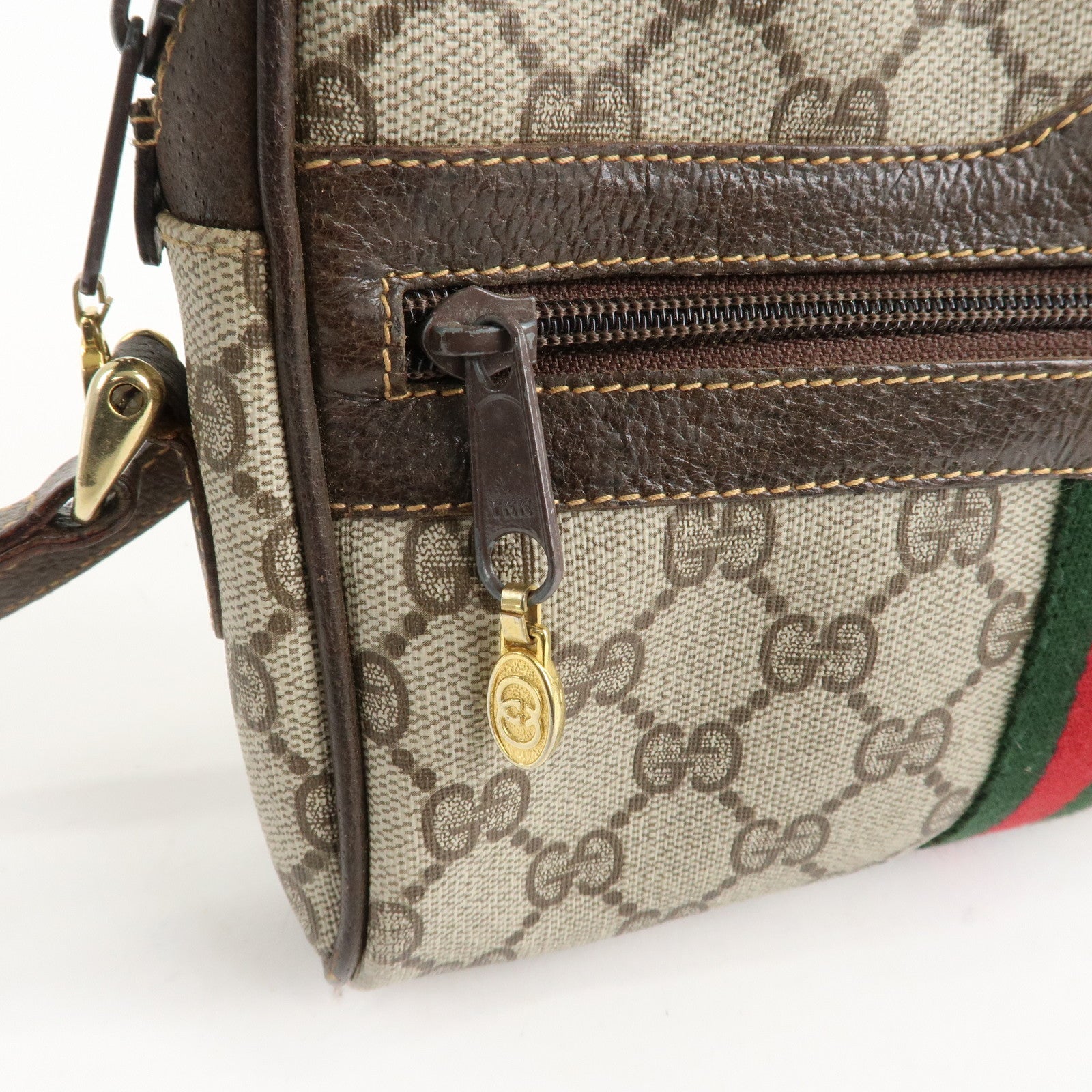 GUCCI Old Gucci Sherry GG Supreme Leather Shoulder Bag 010.378 Used