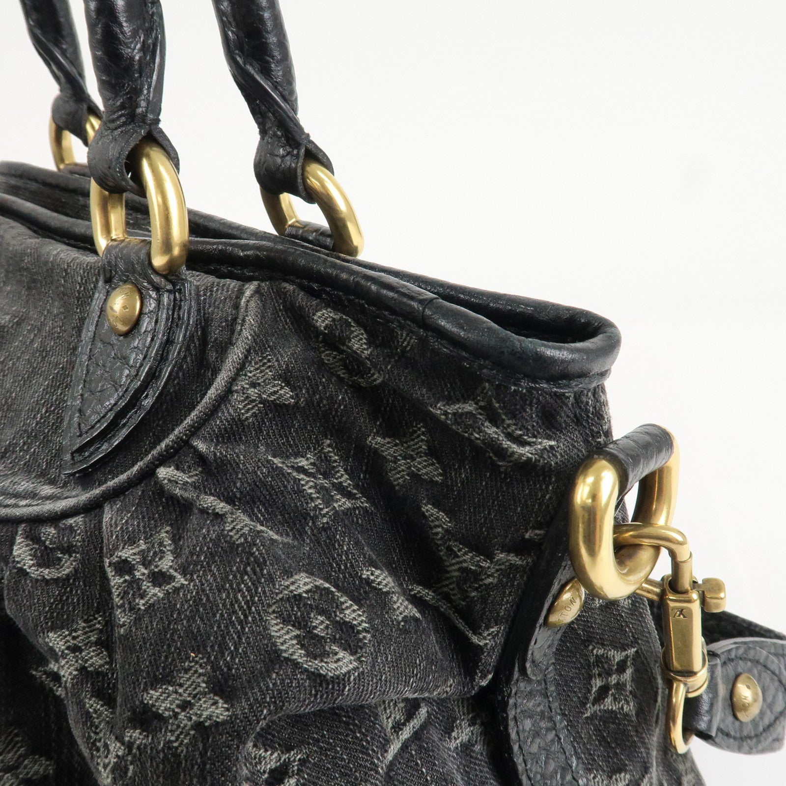 Louis Vuitton Monogram Denim Neo Cabby MM 2Way Bag Noir M95351 Used