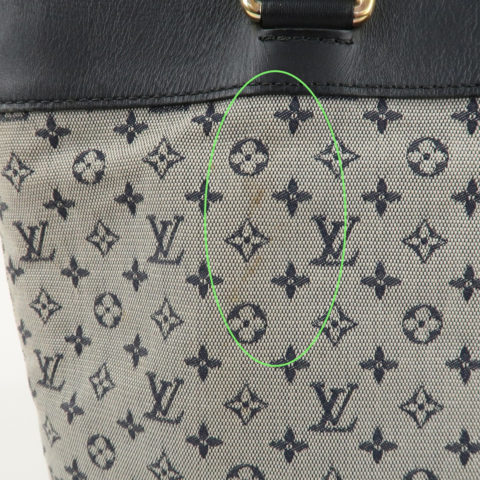 Louis Vuitton Monogram Mini Lucille GM Hand Bag Blue M92675 Used