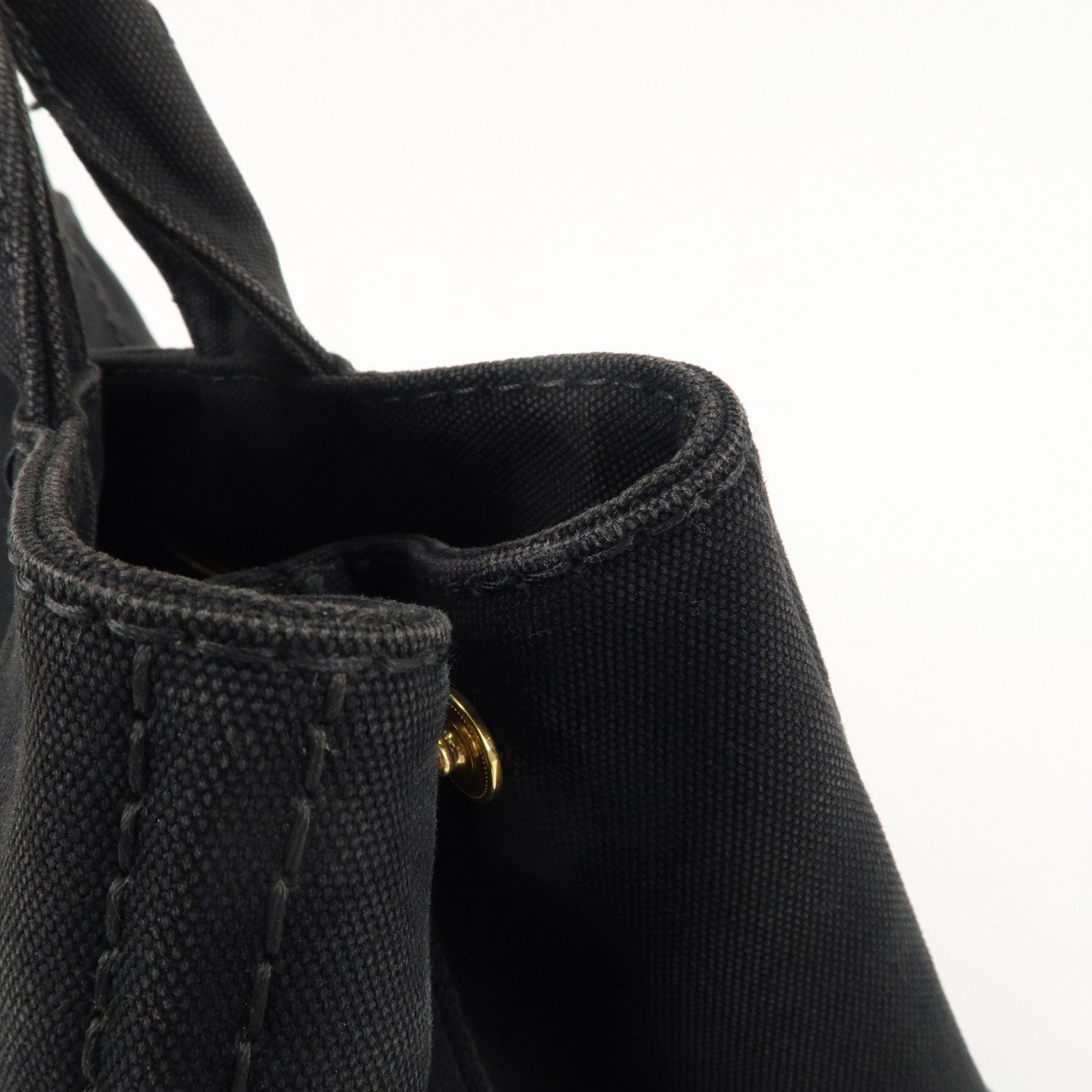 PRADA Canapa Canvas 2Way Hand Bag Tote Bag Black 1BG642