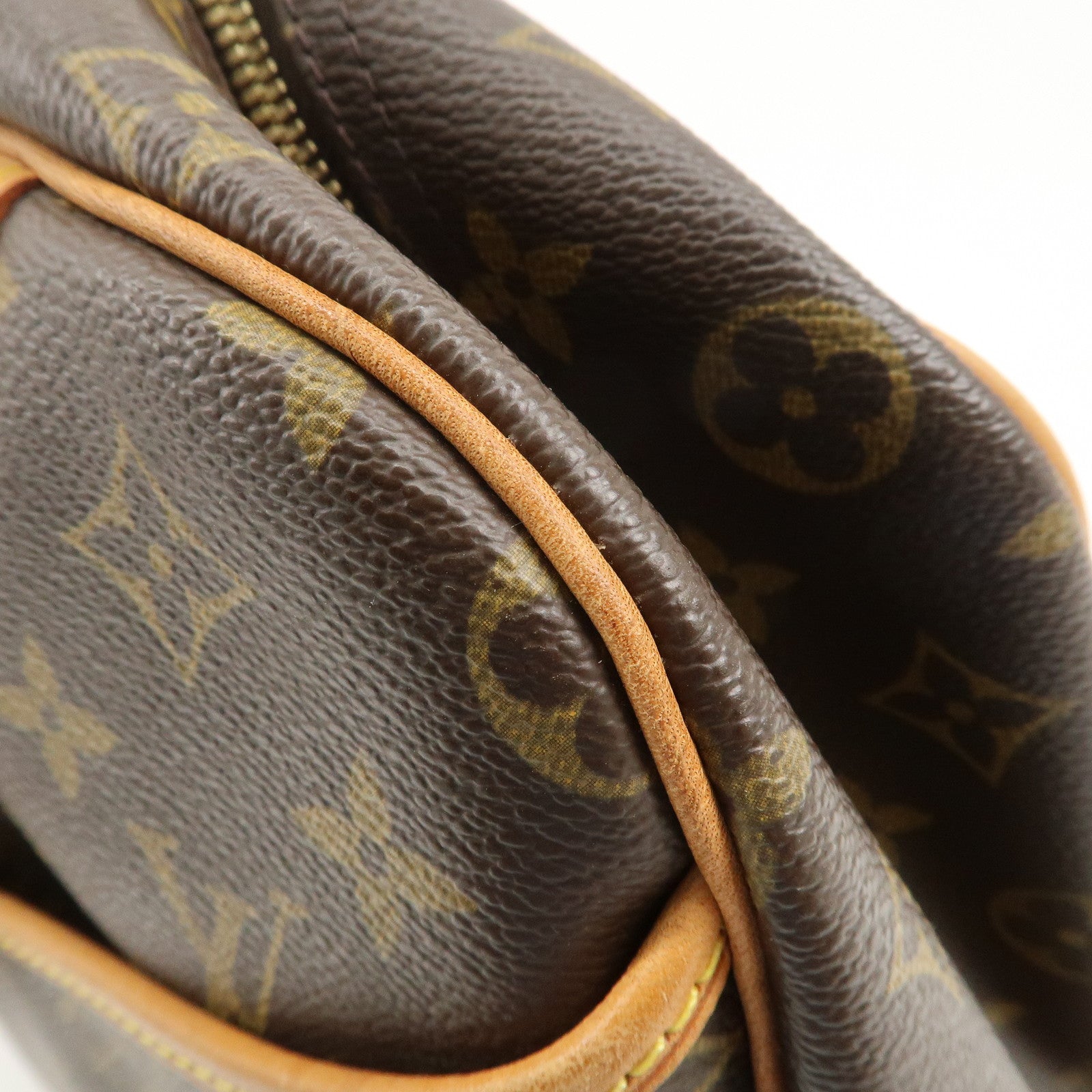 Louis Vuitton Monogram Deauville Hand Bag Brown M47270 Used