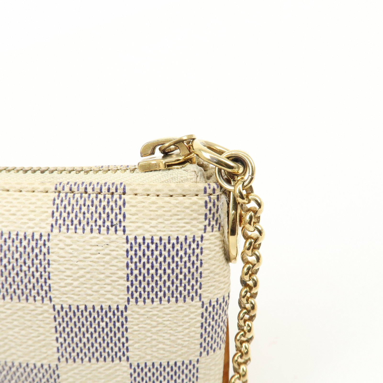 Louis Vuitton Damier Azur Pochette Milla MM Mini Pouch N60027 Used