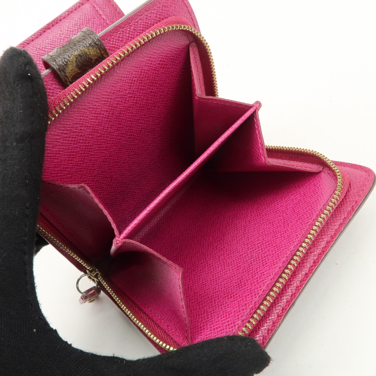 Louis Vuitton Monogram Perfor Compact Zip Fuchsia M95188