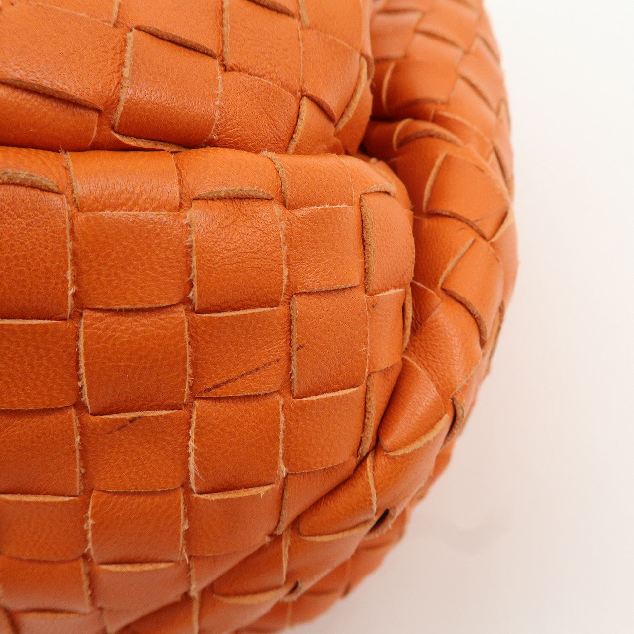 BOTTEGA VENETA Intrecciato Leather Shoulder Bag Orange 125787