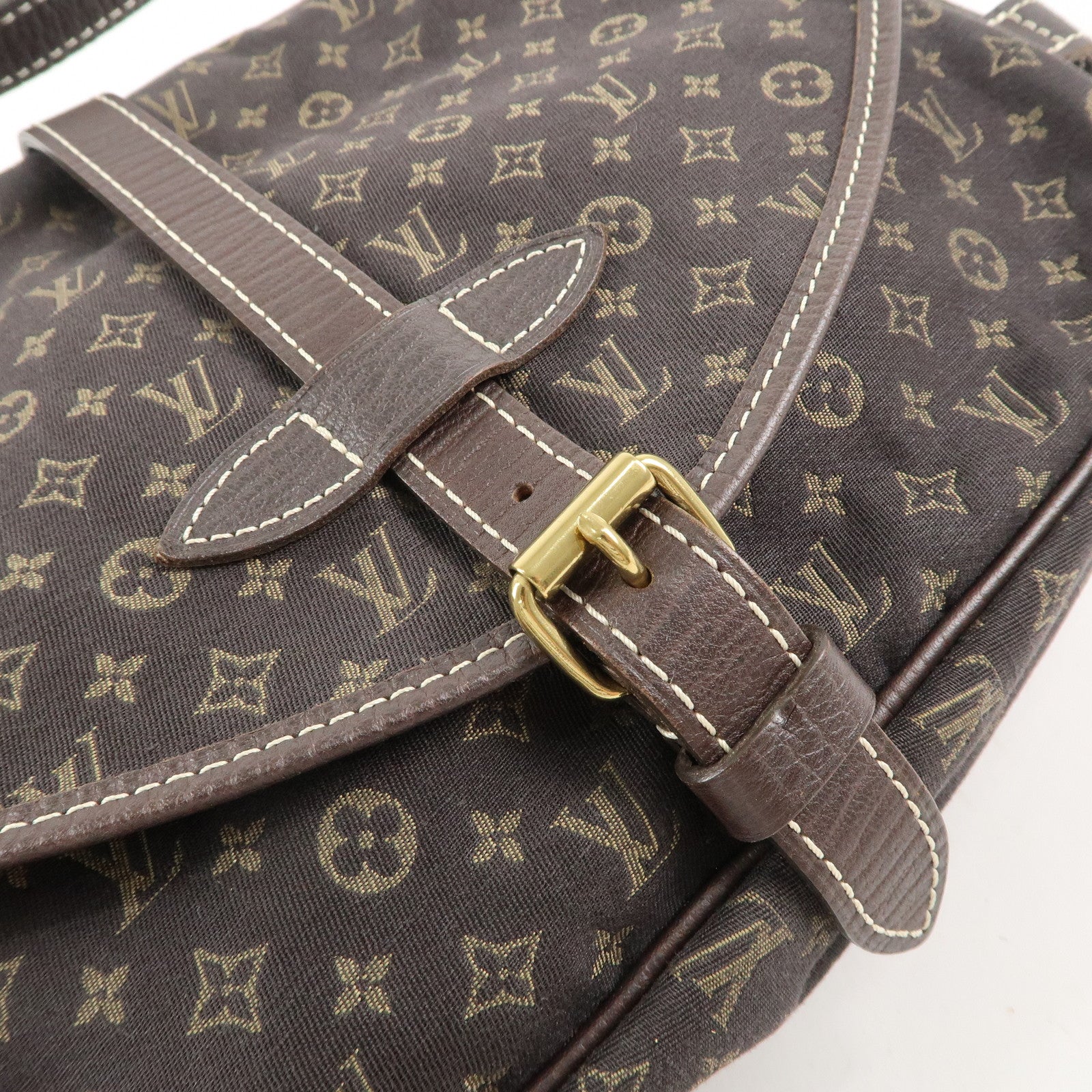 Louis Vuitton Monogram Mini Lin Saumur 30 Ebene Brown M95227