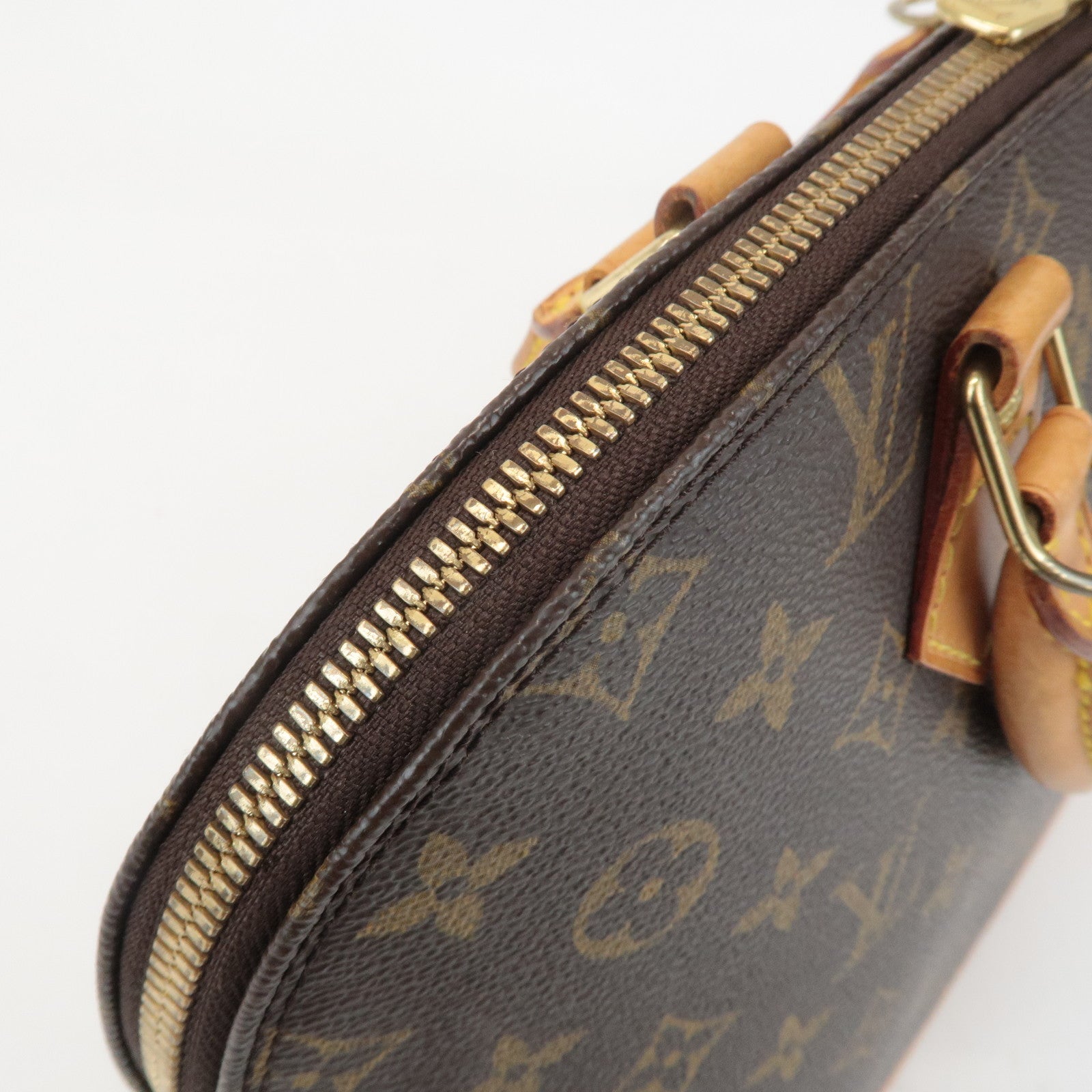 Louis Vuitton Monogram Alma Hand Bag Brown M51130 Used