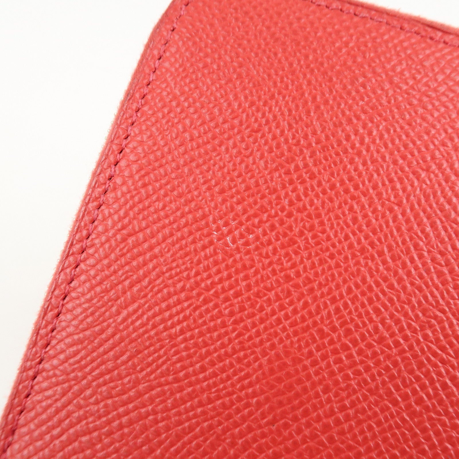 HERMES Leather Veau Epsom Azap Long Silkin Wallet Red Used