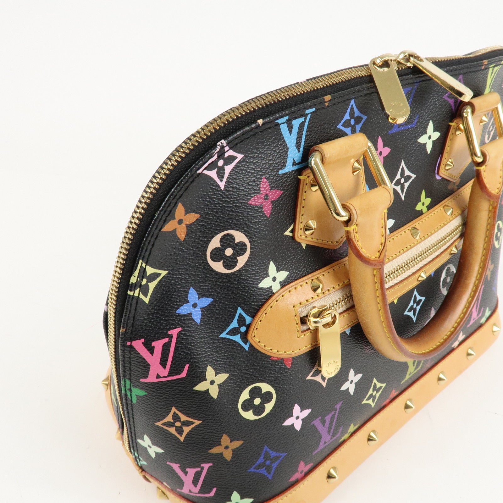 Louis Vuitton Monogram Multi Color Alma Hand Bag Noir M92646 Used