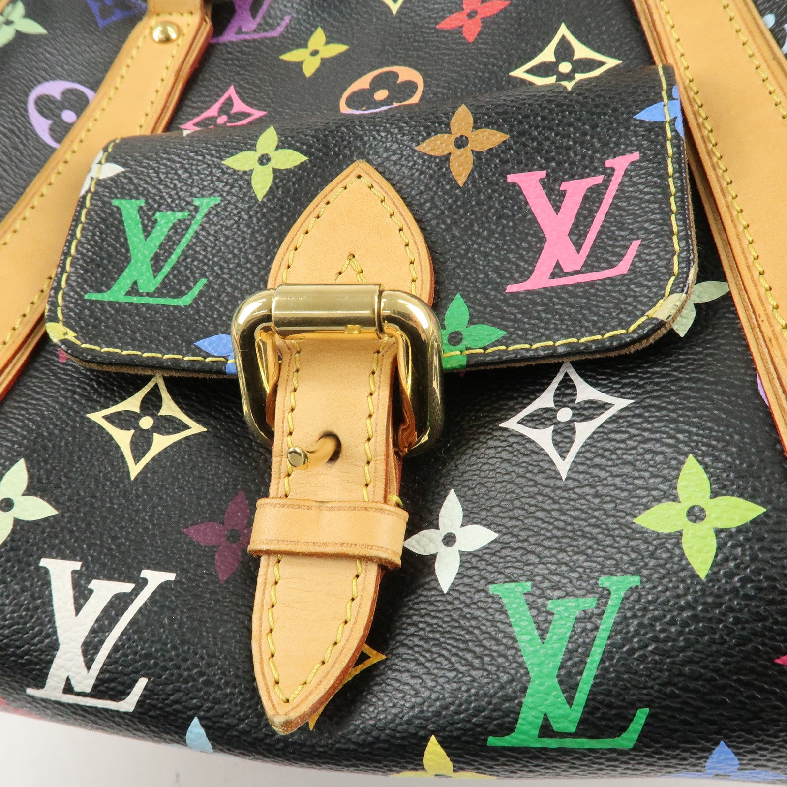 Louis Vuitton Monogram Multi Color Priscilla Hand Bag Noir M40097 Used