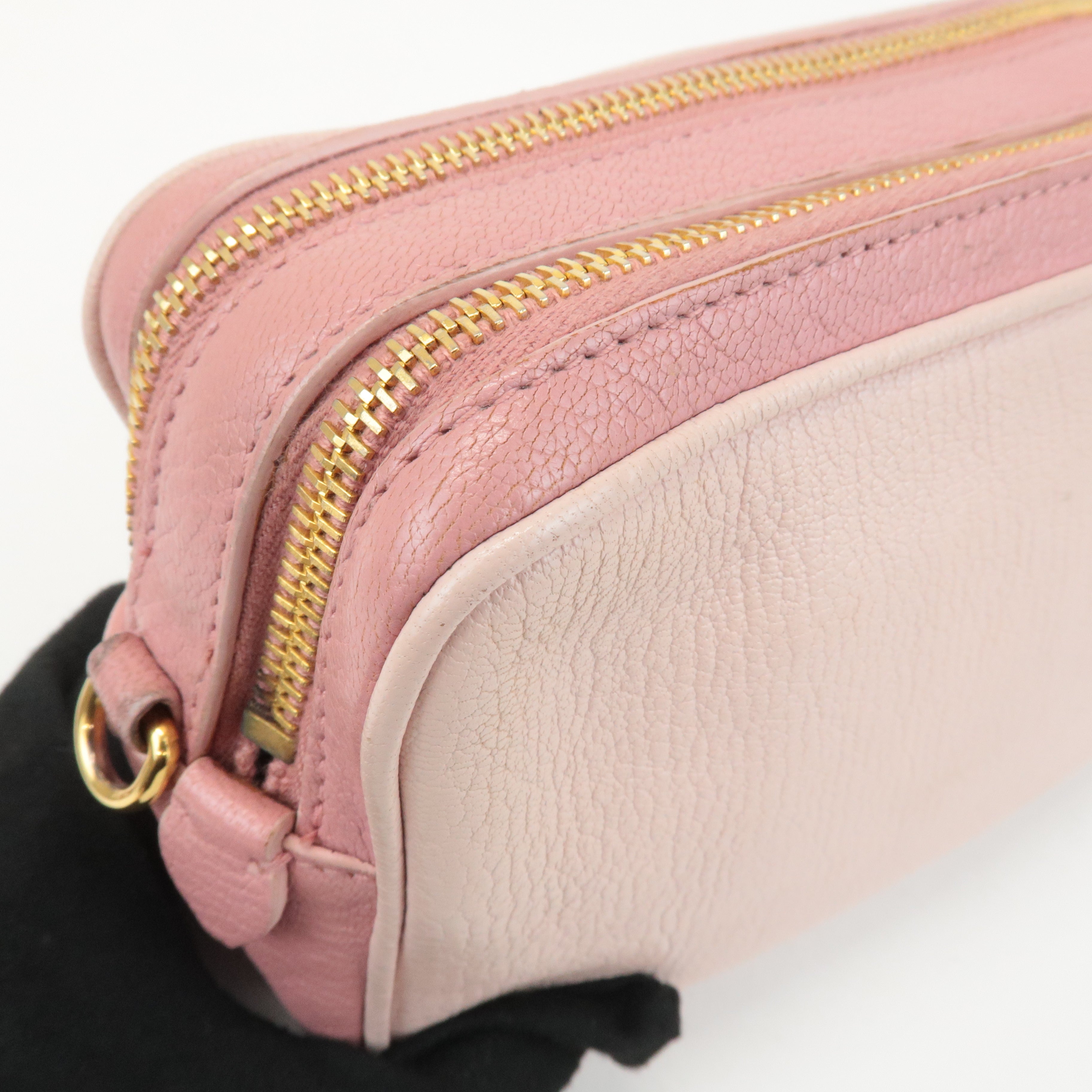 MIU MIU Leather Shoulder Bag Hand Bag Pink Light Pink Used