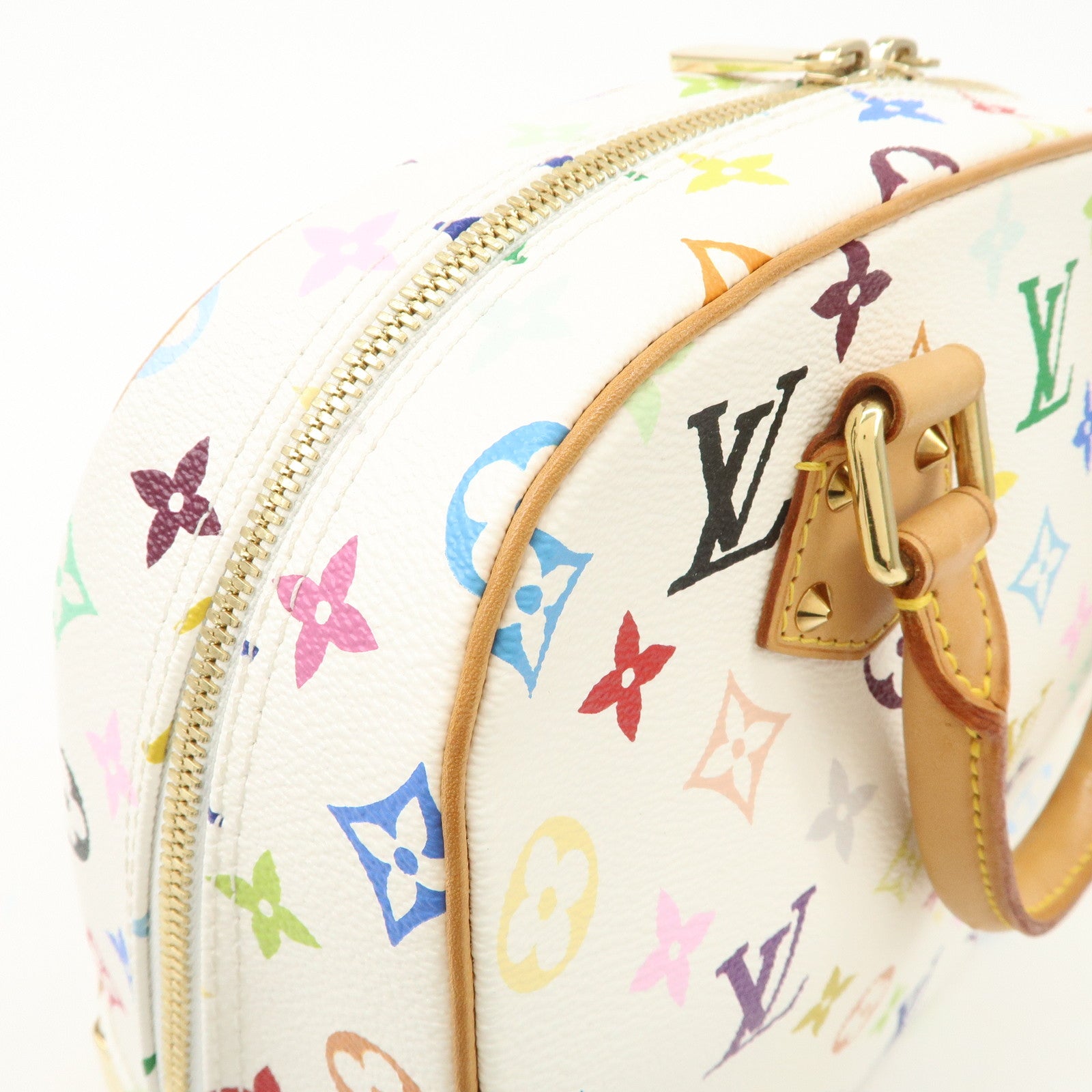 Louis Vuitton Monogram Multicolor Trouville Hand Bag Blanc M92663 Used